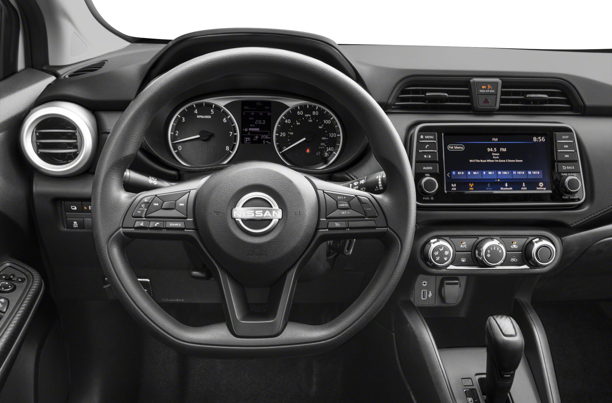 Multifunction steering wheel and digital dashboard display