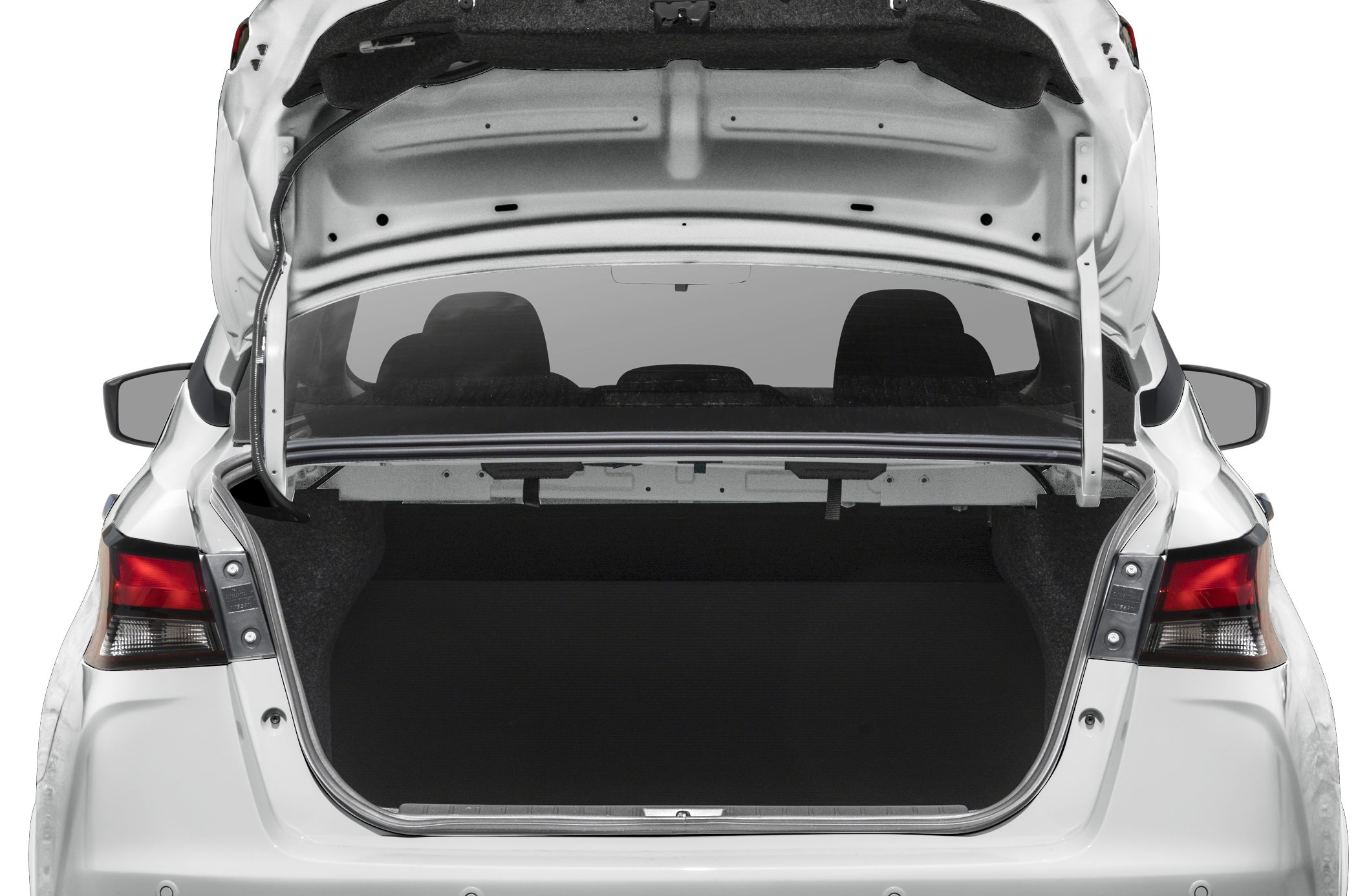 Open trunk with spacious cargo area and visible rear seats.