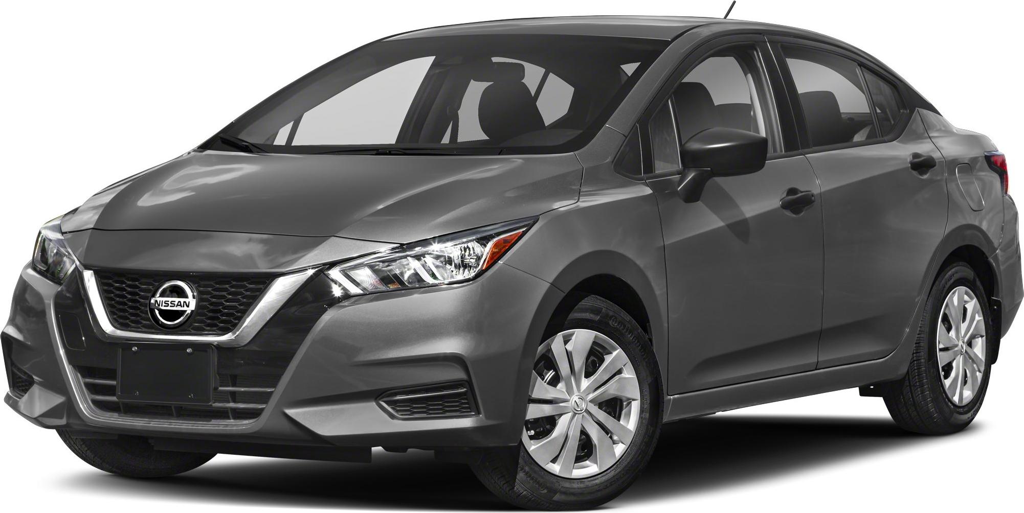 Front and side view of compact sedan with sharp headlights and sleek lines