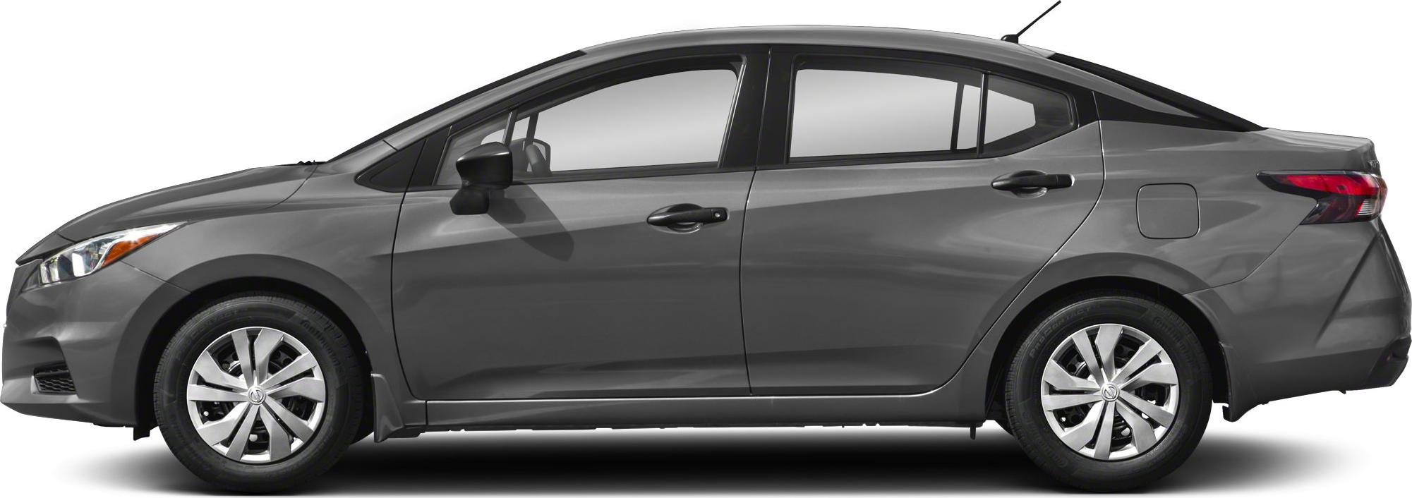 Side profile of a compact sedan with alloy wheels and four doors
