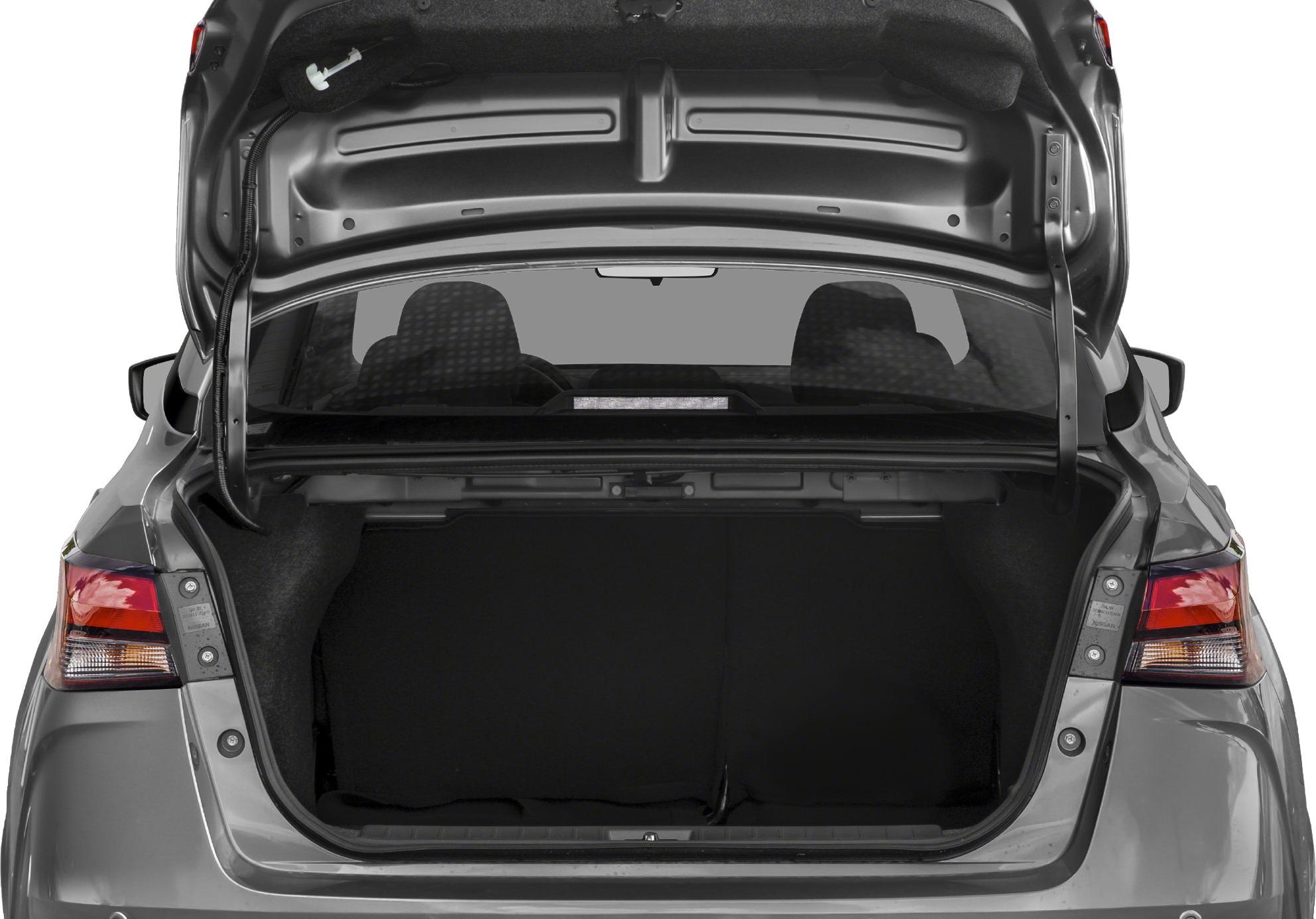 Open trunk view showing rear storage and interior seats.