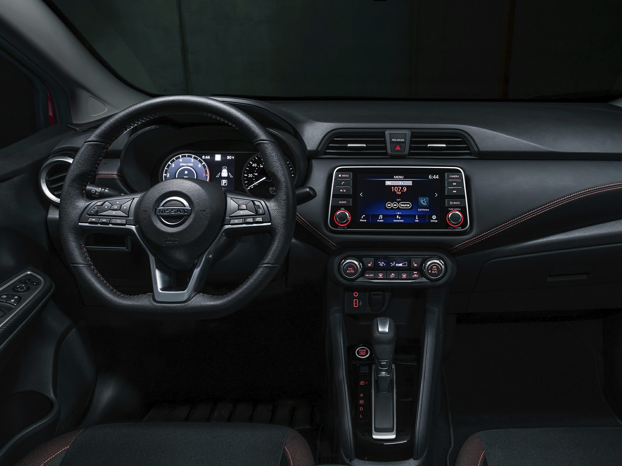 Multi-function steering wheel and infotainment touchscreen system
