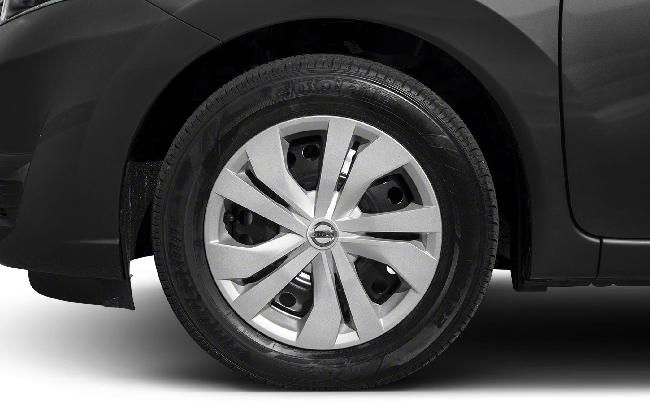 Close-up of alloy wheel and tire on 2017 facelift compact car