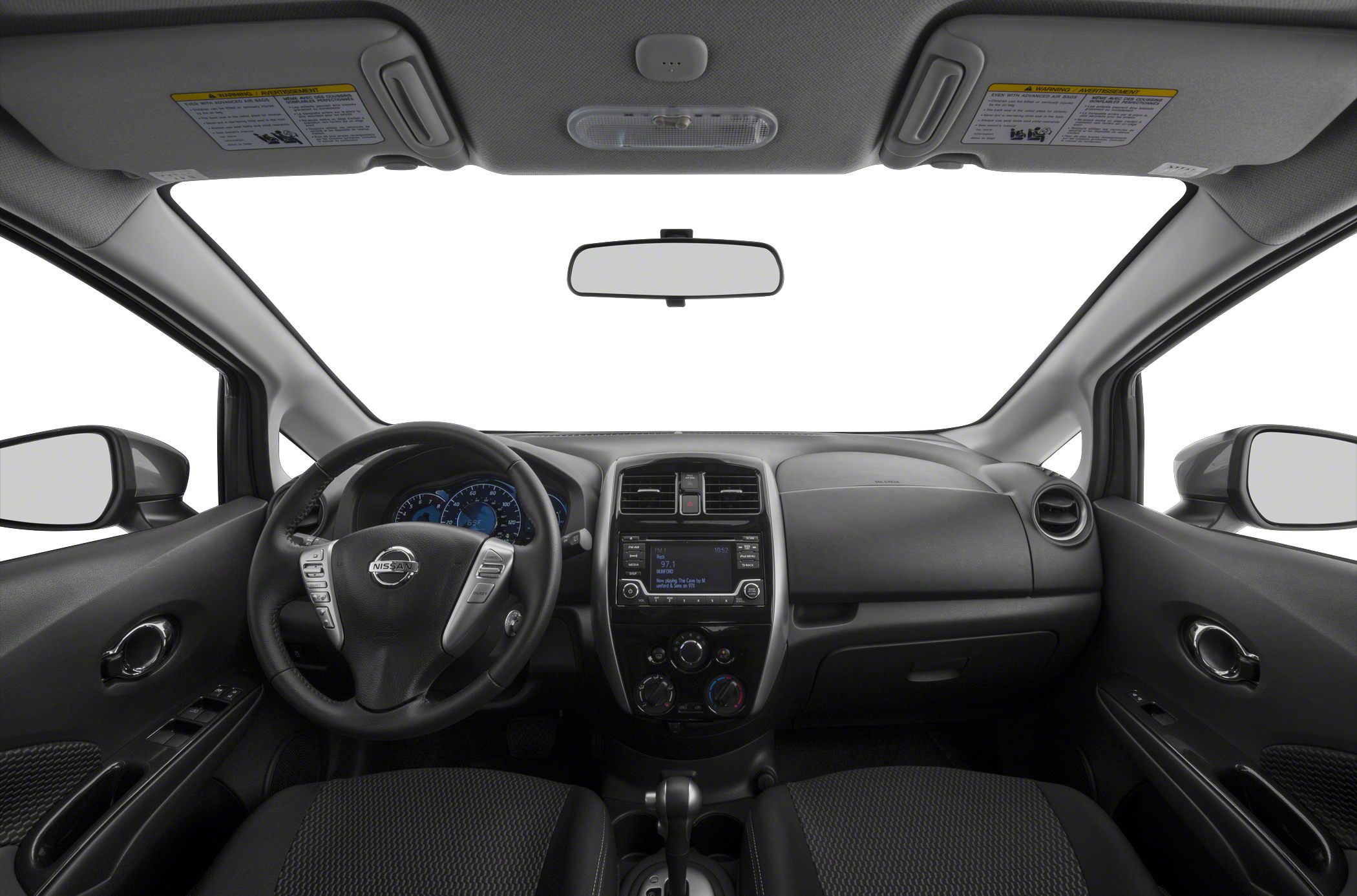 Modern dashboard and multifunction steering wheel interior