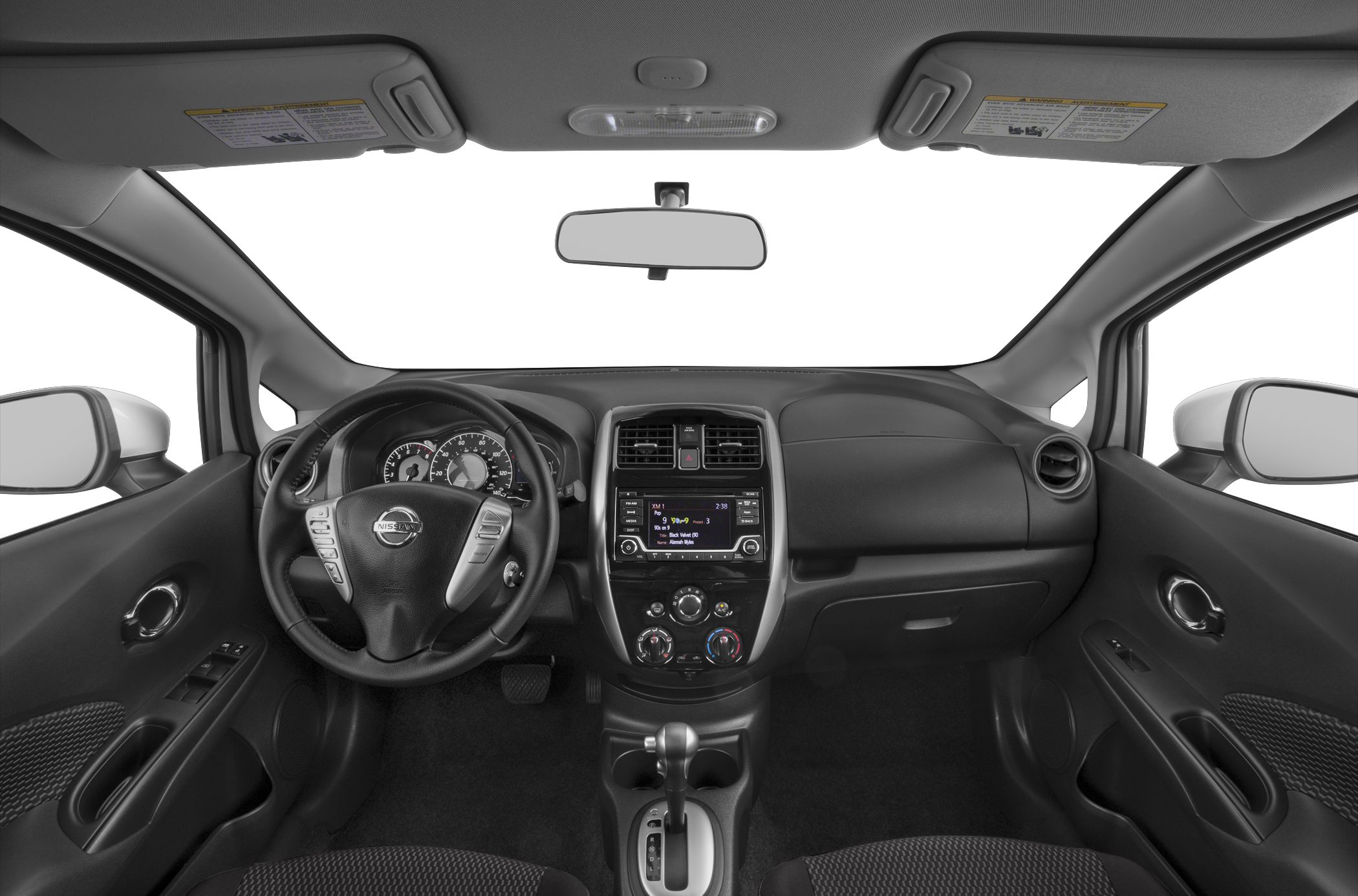 Dashboard, steering wheel, center console, infotainment screen