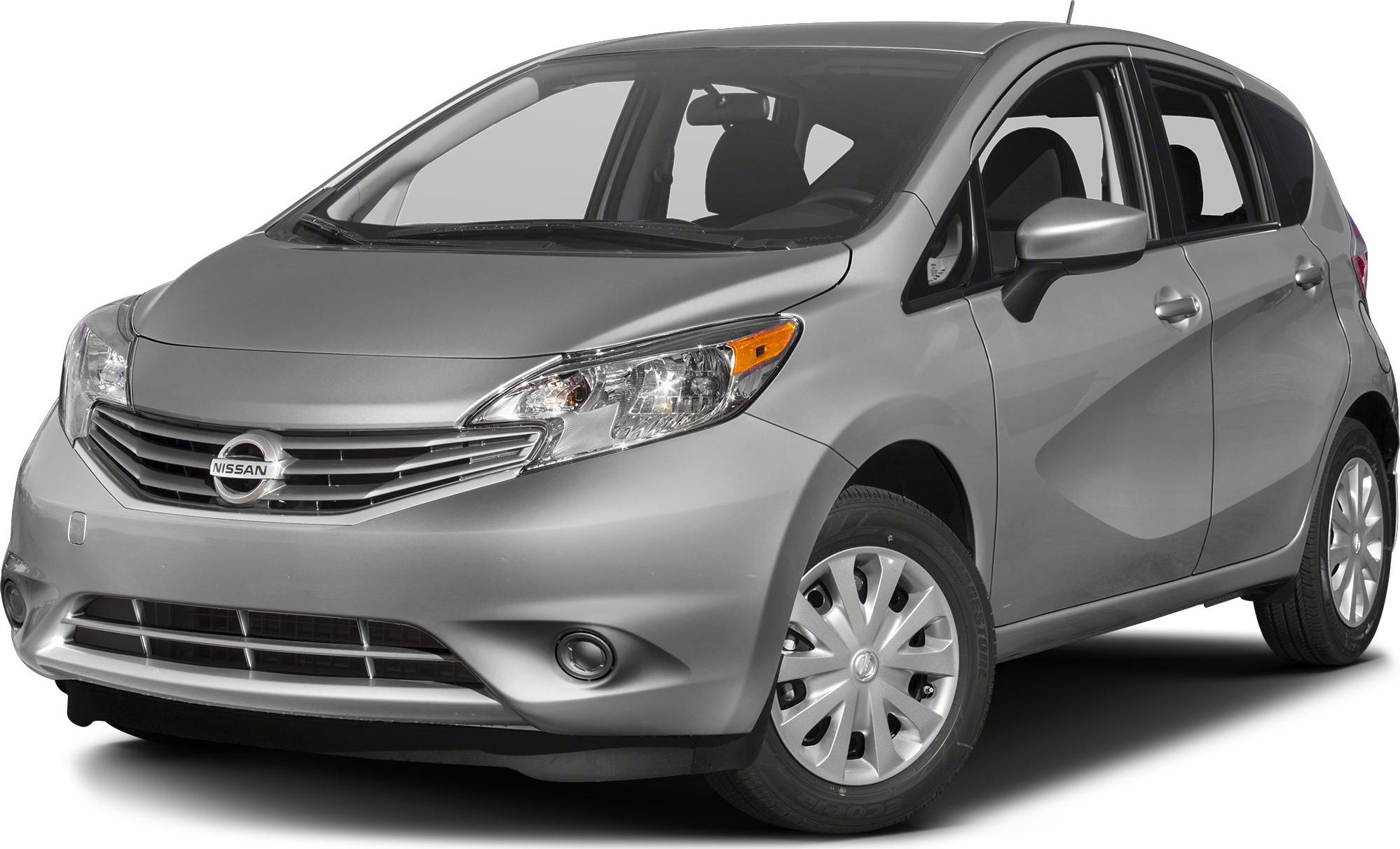 Front and side view of compact hatchback with sleek grille and aerodynamic design