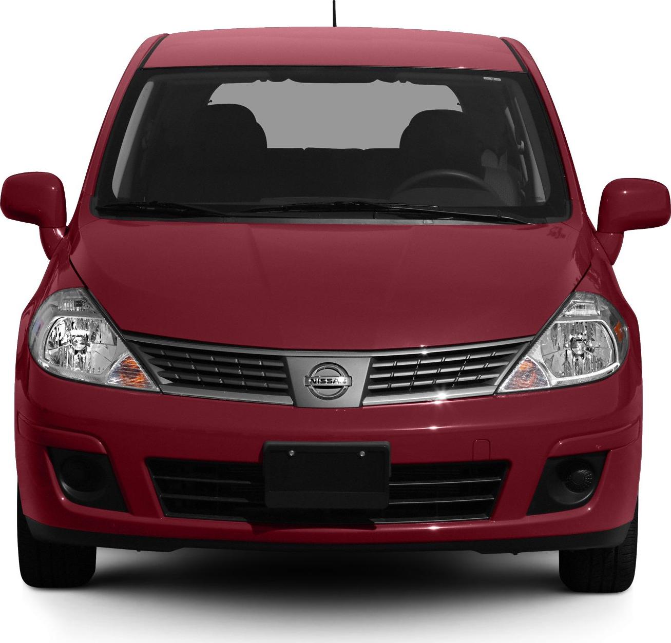 Front view with grille, headlights, and bumper of a compact hatchback
