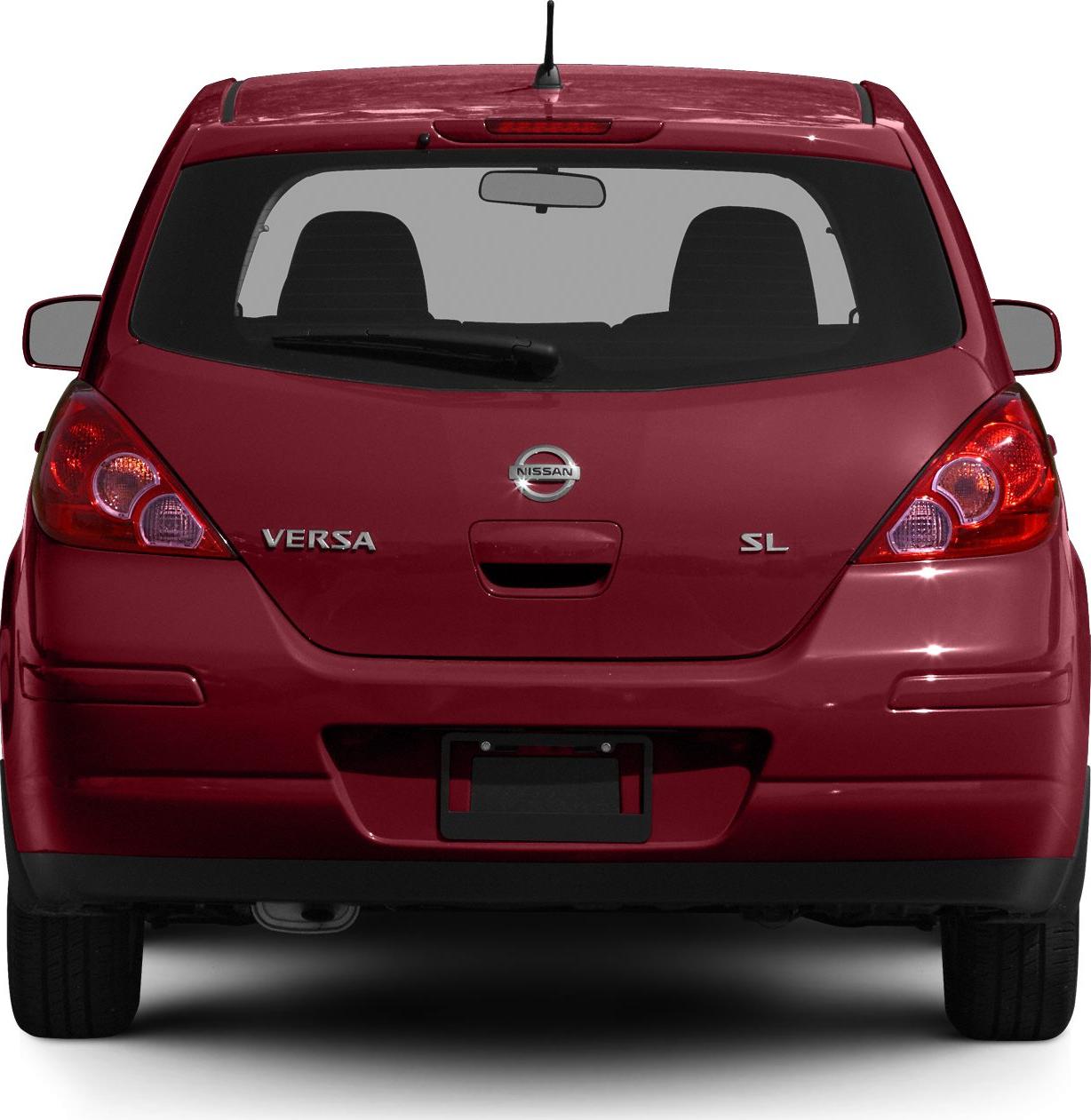 Rear view of hatchback with distinctive tail lights and rear window