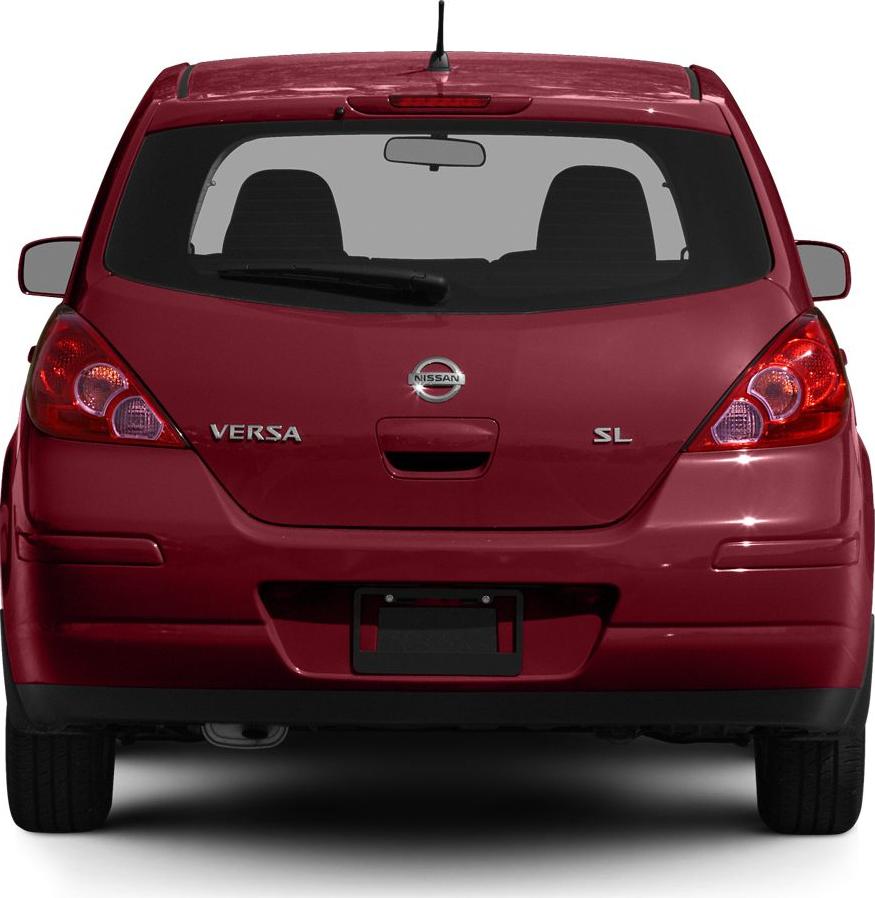 Compact hatchback rear with distinctive tailgate and taillights
