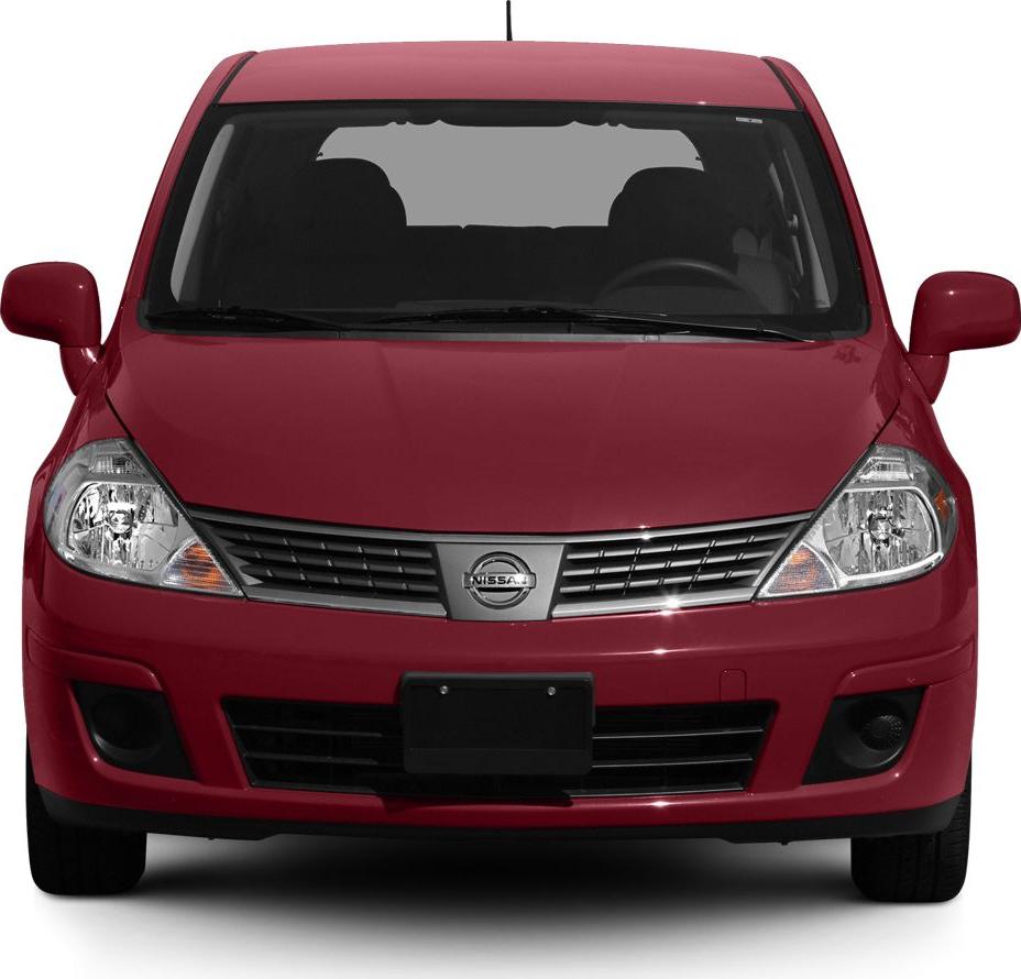 Compact hatchback front with grille and headlights