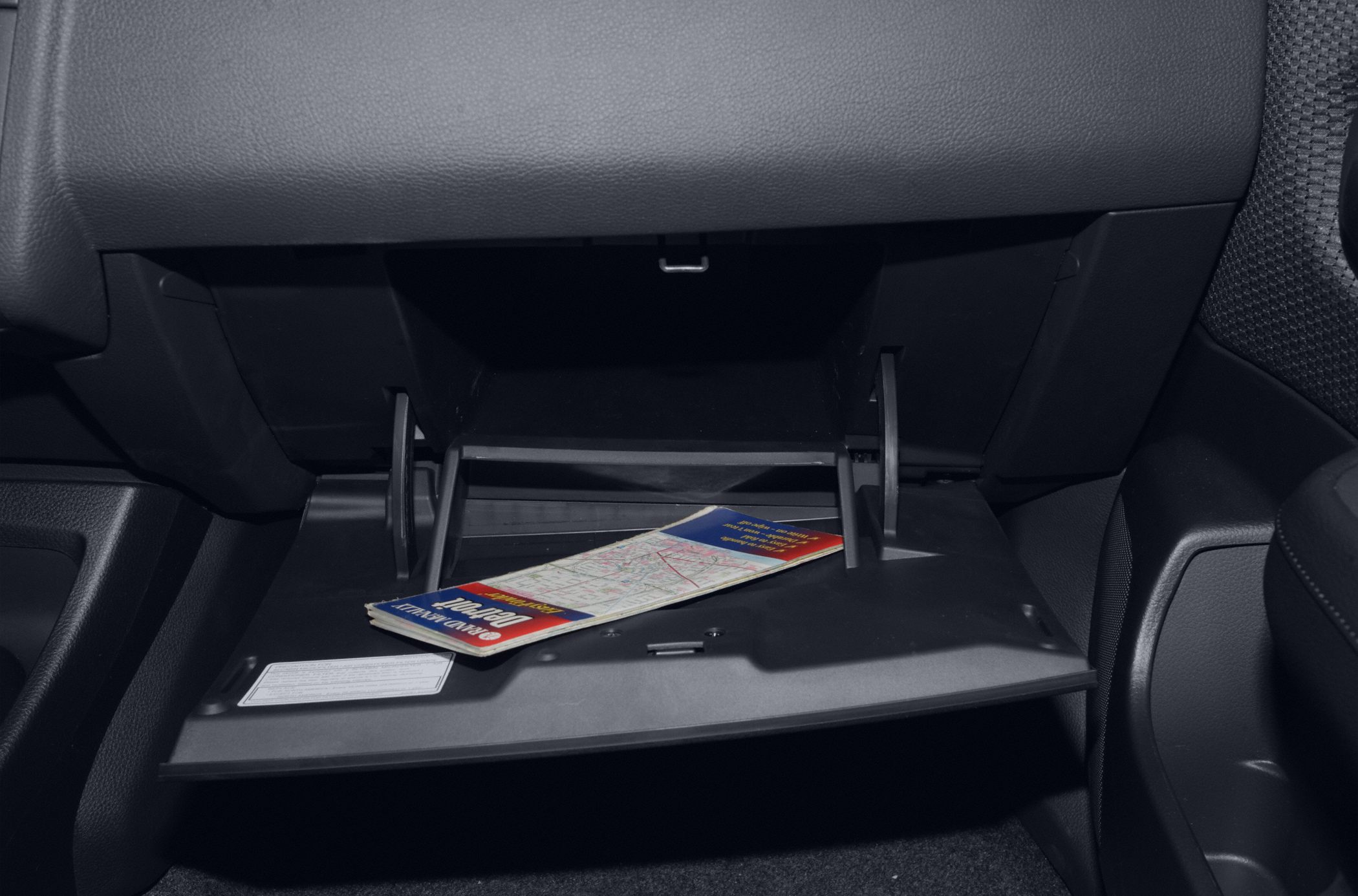 Glove box compartment with map inside