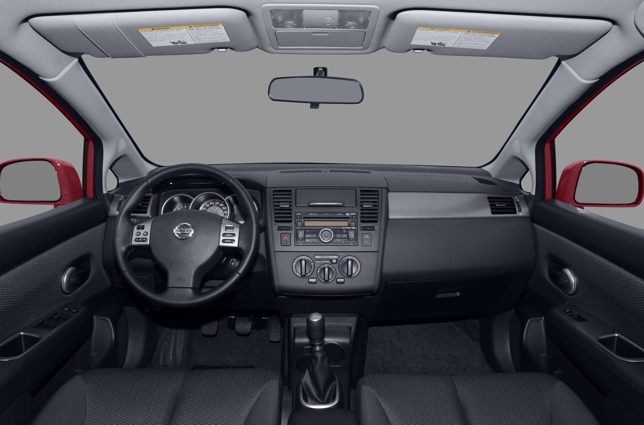 Interior dashboard and steering wheel with manual gear shift