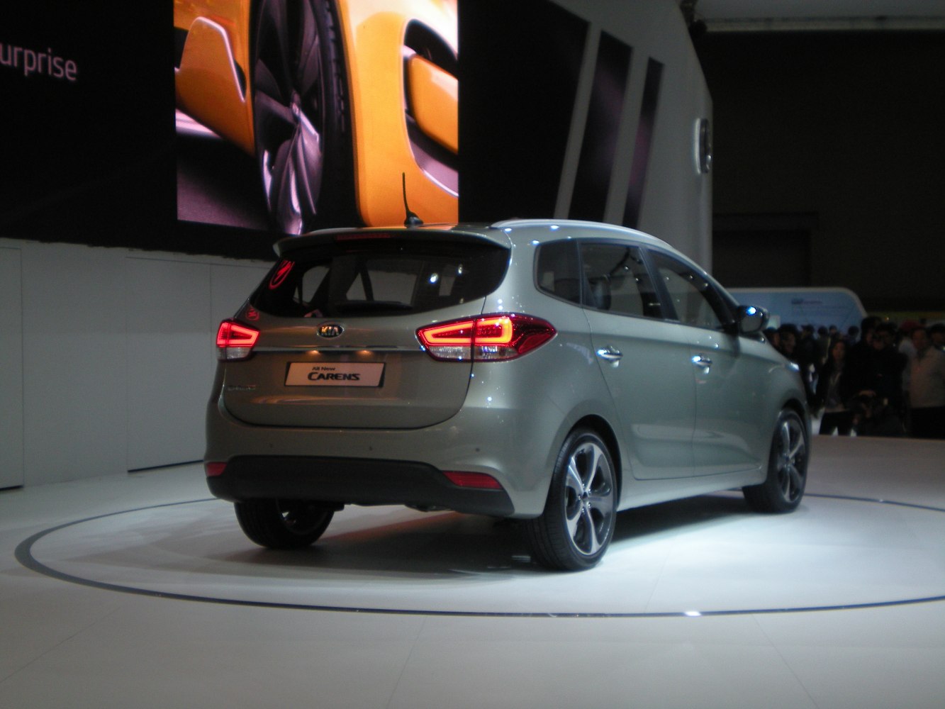 Rear view of a compact MPV with LED tail lights and alloy wheels