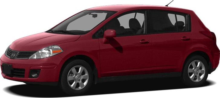 Compact five-door hatchback in burgundy side profile