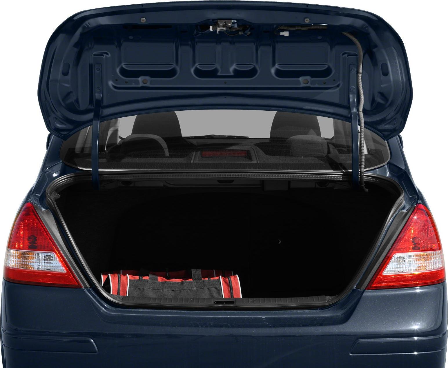 Open trunk showing spacious cargo area with red tool bag