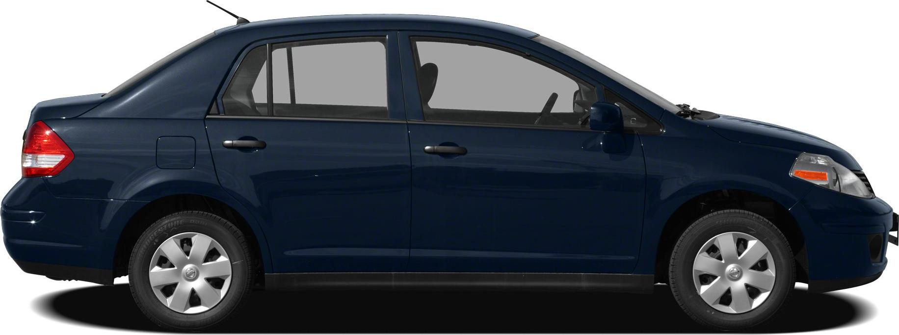 Side profile of compact four-door sedan with clean design lines.