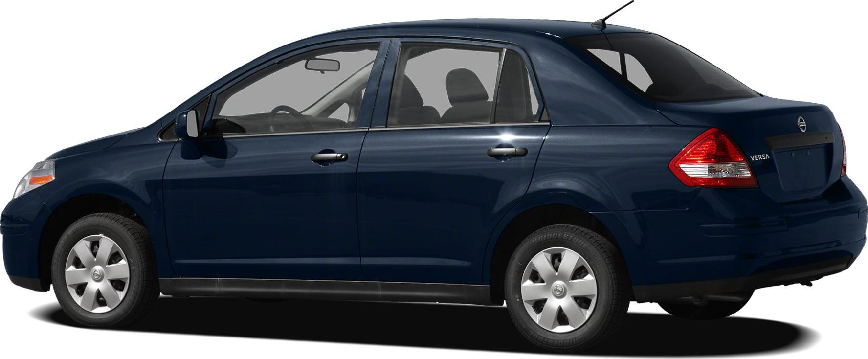Side profile of a compact sedan with distinctive rear lights.
