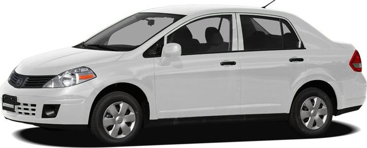 Side profile of a compact four-door sedan with alloy wheels.