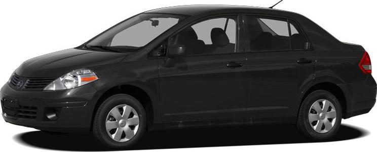 Black five-door sedan side view, compact design with distinct headlights and wheel covers