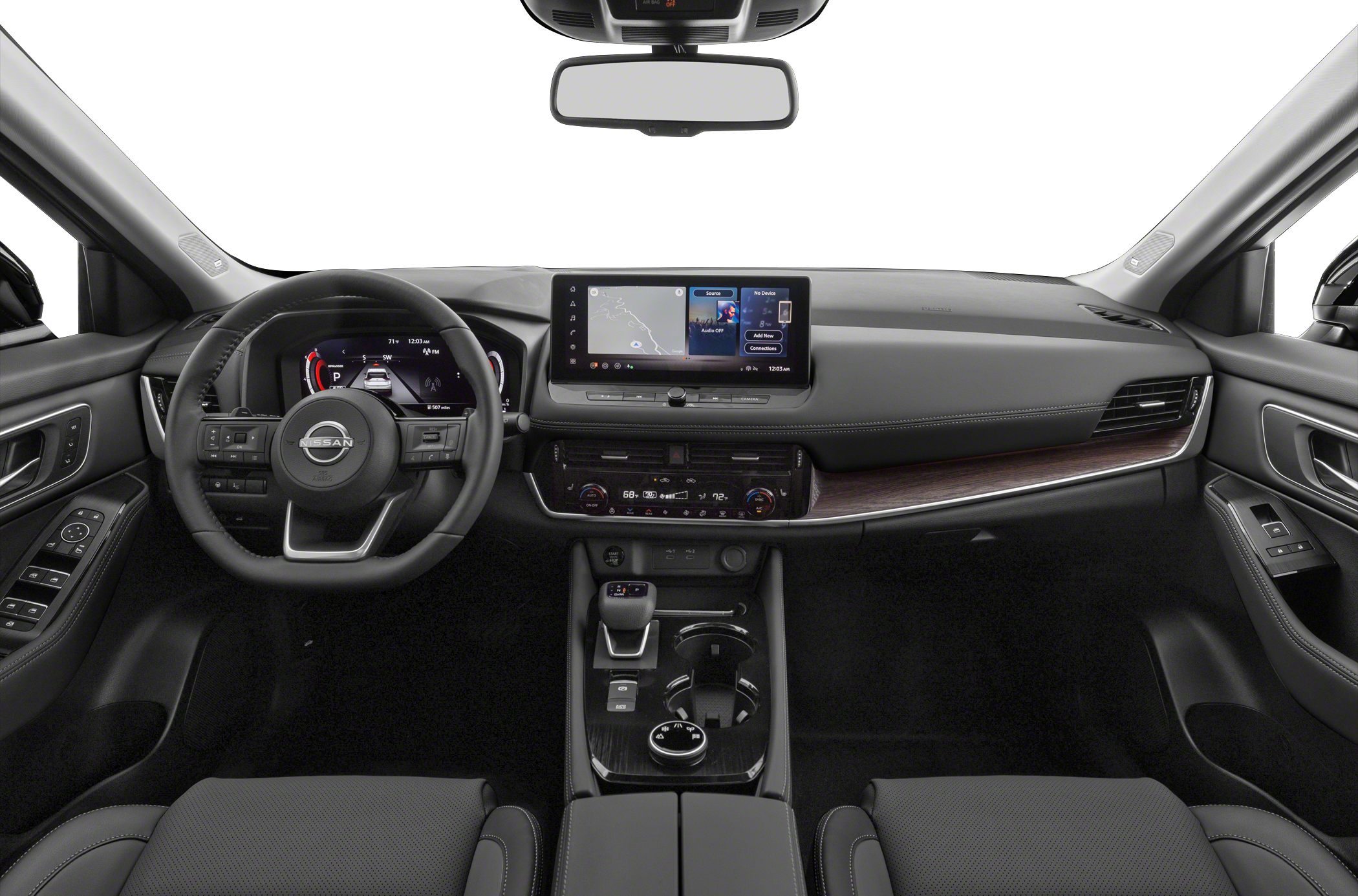 Digital dashboard and large touchscreen infotainment system