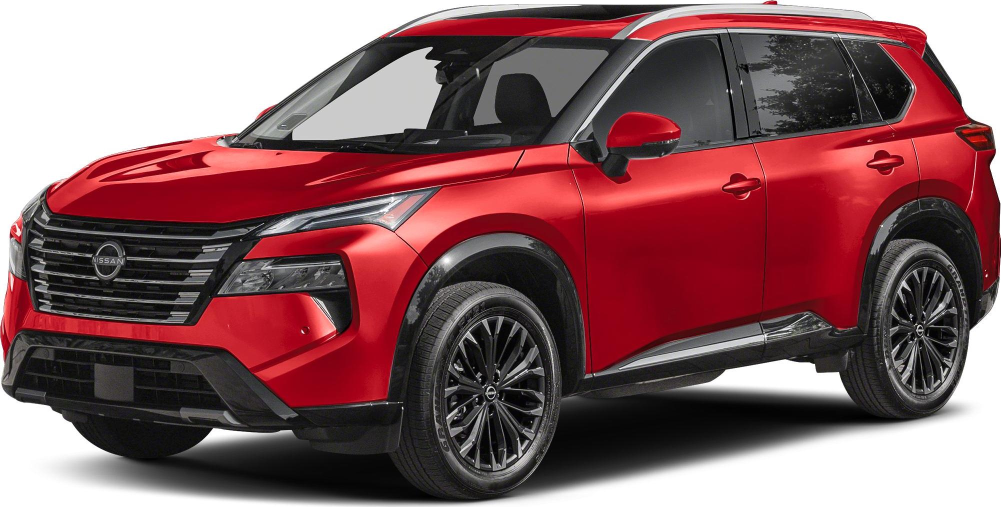 Front grille and sporty alloy wheels of a red modern SUV