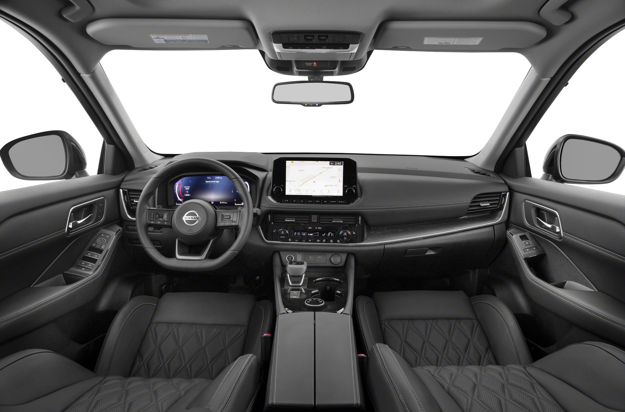 Digital instrument cluster and touchscreen infotainment in premium SUV interior