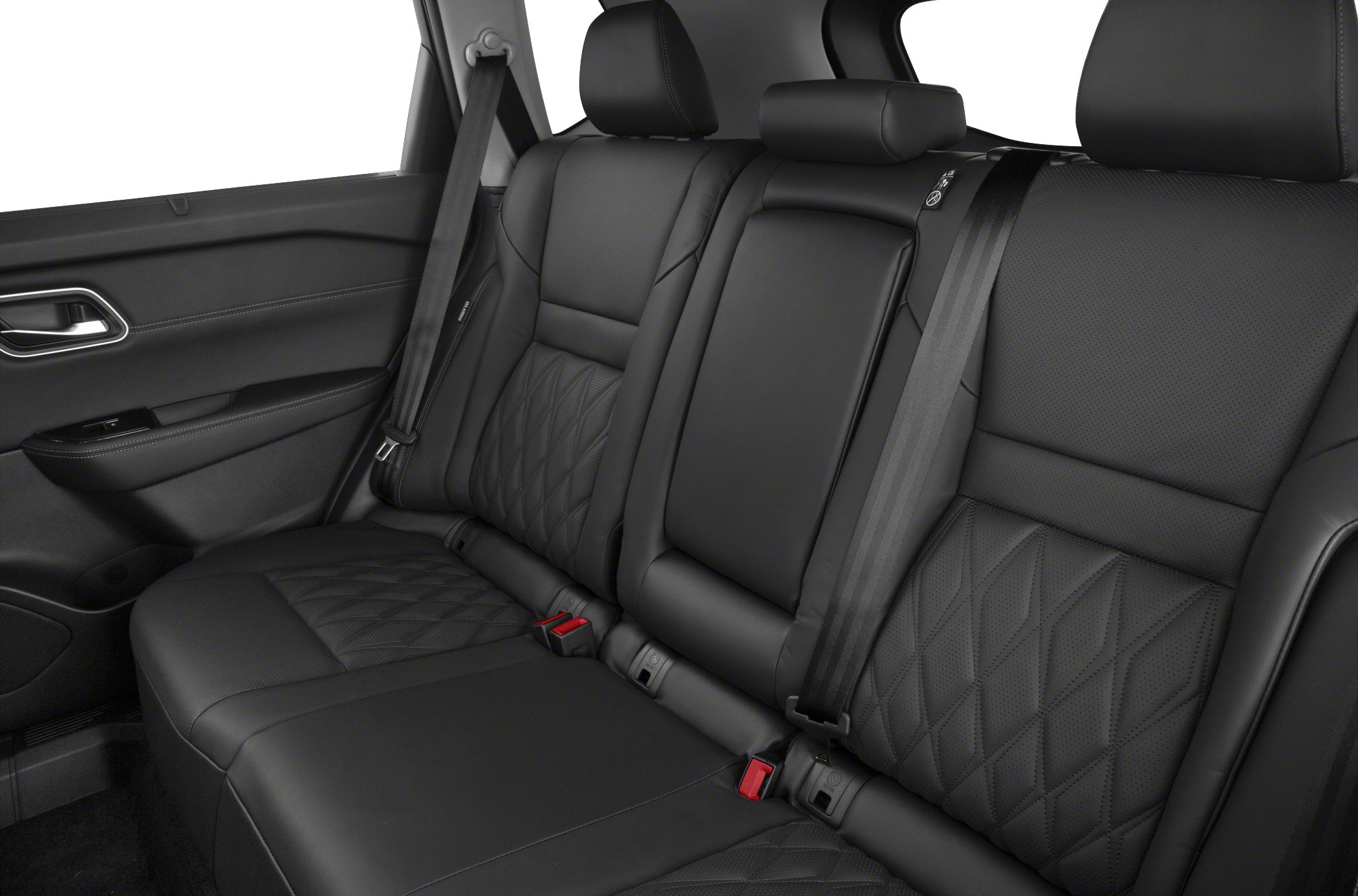 Rear seats with black quilted leather upholstery and headrests