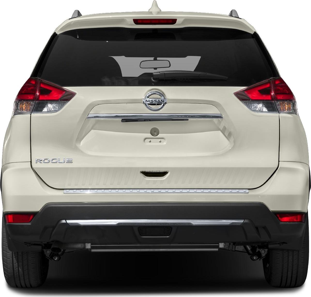 Rear view with tail lights, rear window, and bumper