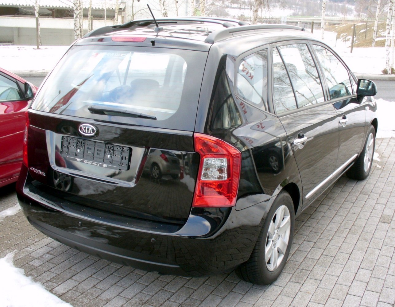 Rear view of black compact MPV showing taillights and rear design