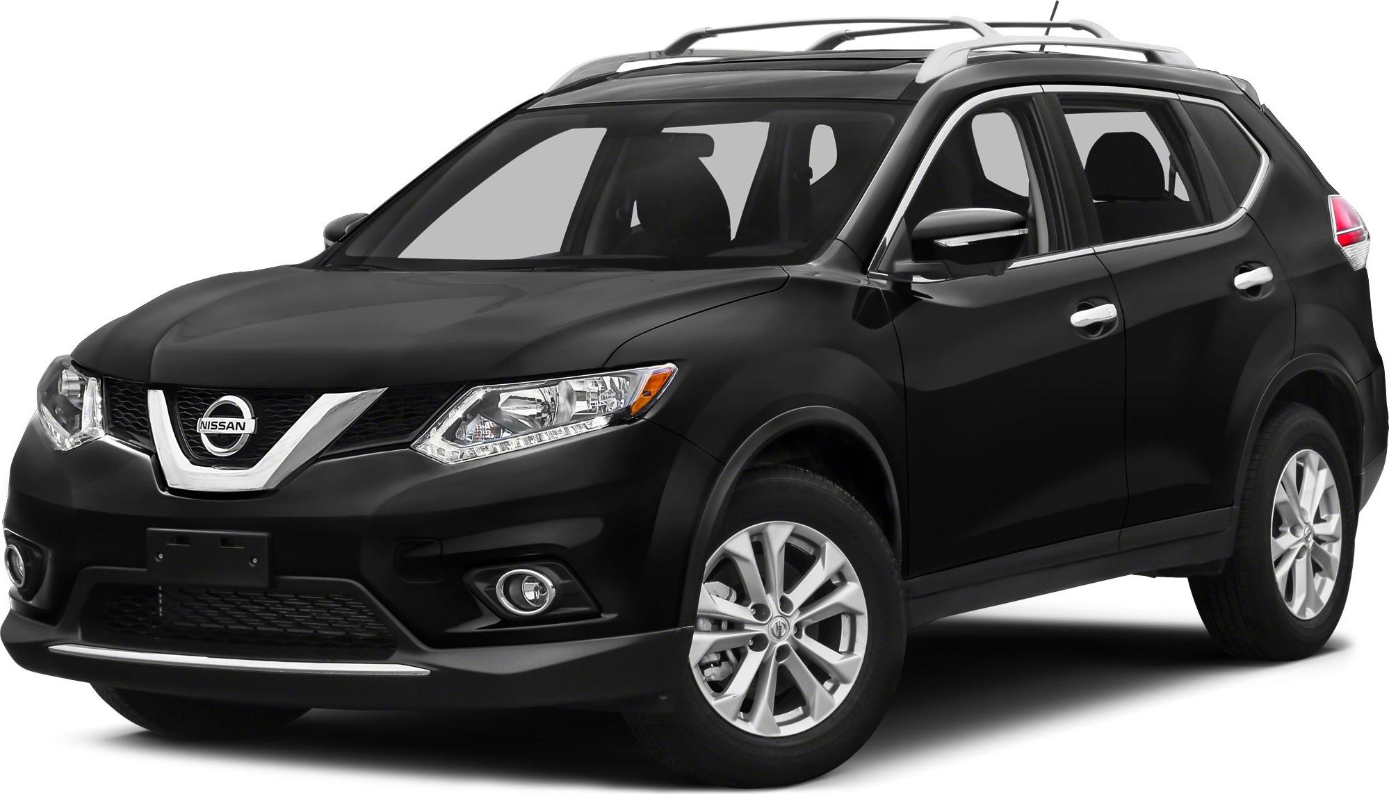 Front side view of a black SUV with alloy wheels and roof rails