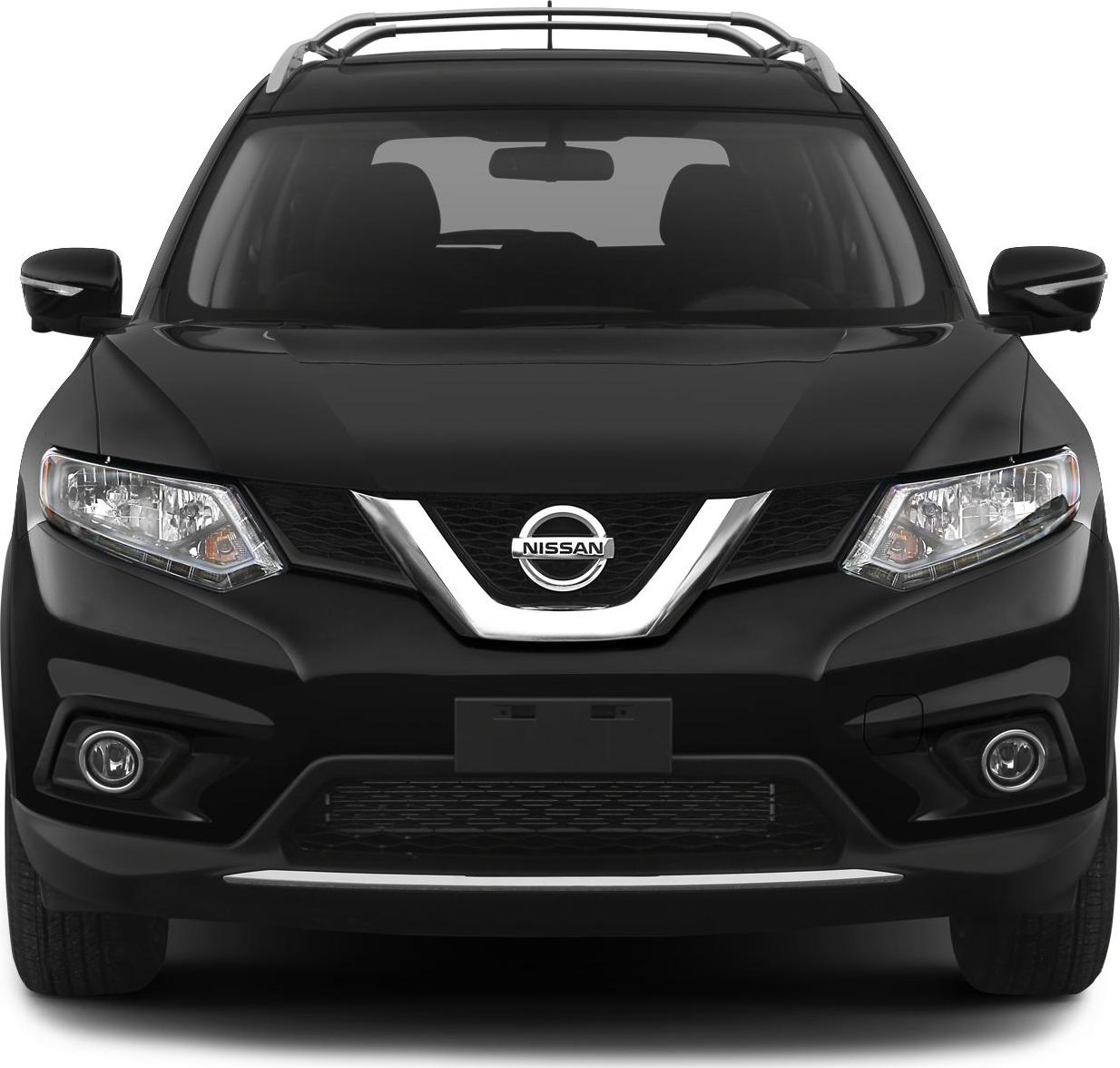 Front view showing V-Motion grille, angular headlights, fog lights, and roof rails.