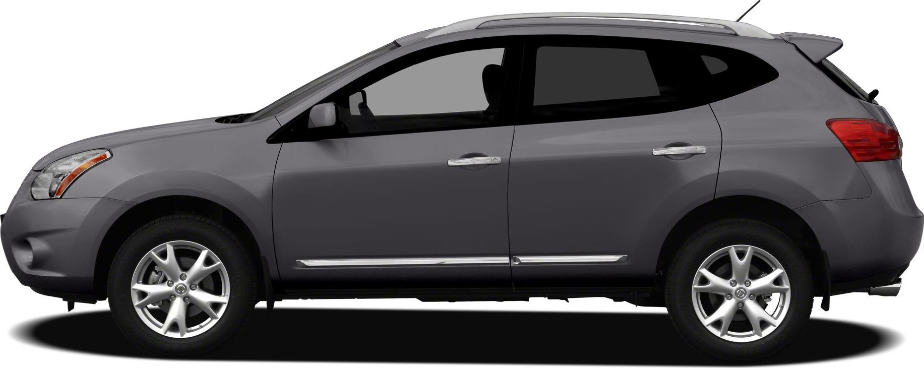 Side profile of an SUV with alloy wheels and roof rails