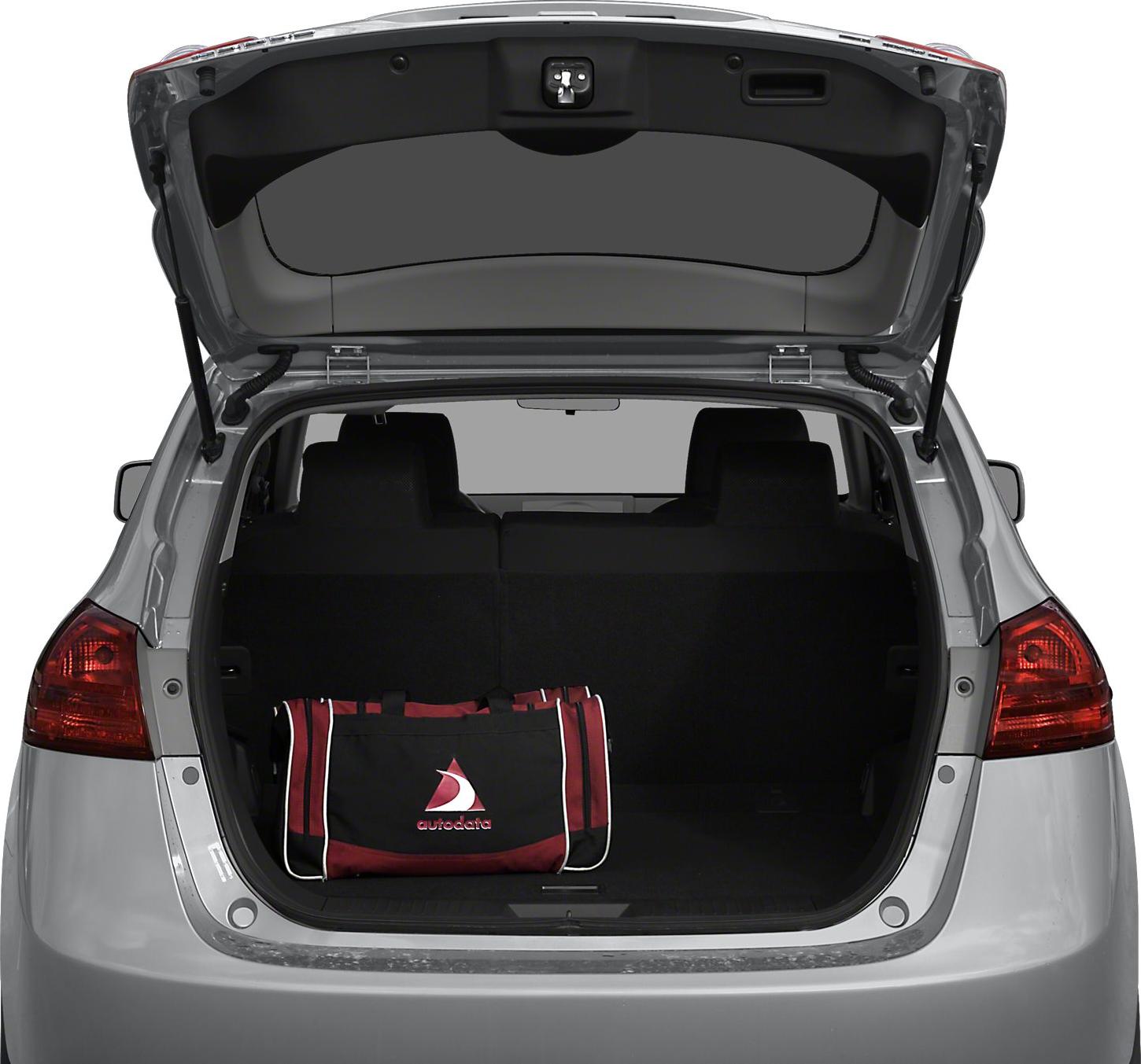Open spacious cargo trunk with a bag inside