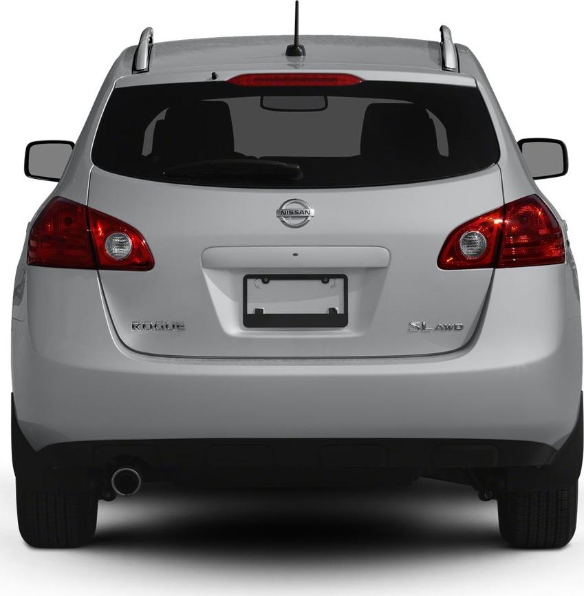 Rear view of mid-2000s SUV showing taillights, rear window, and roof rails