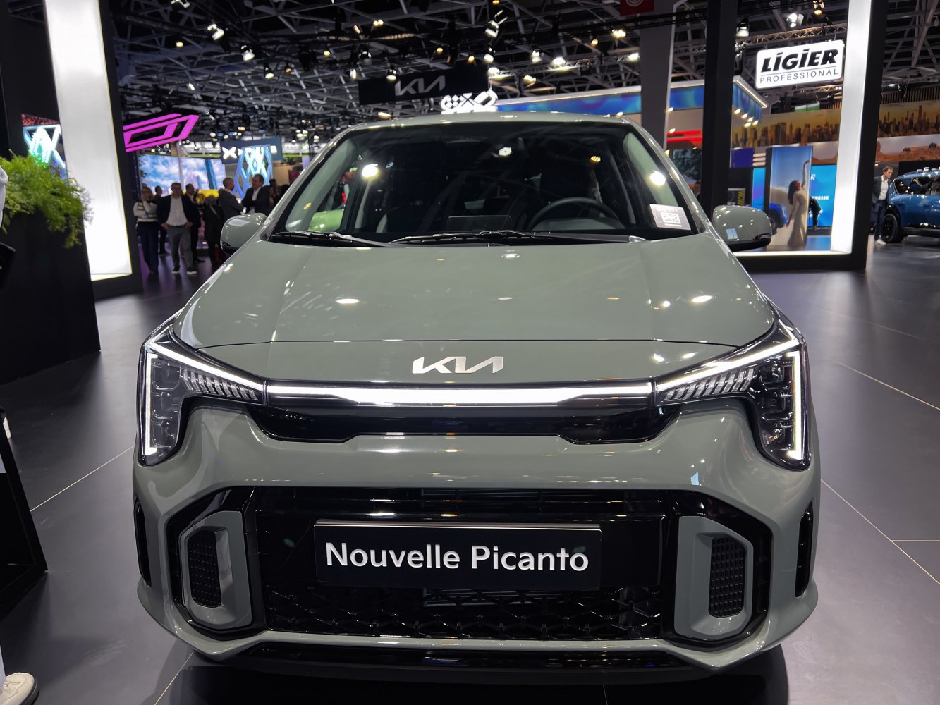 Front view with LED headlights and updated grille
