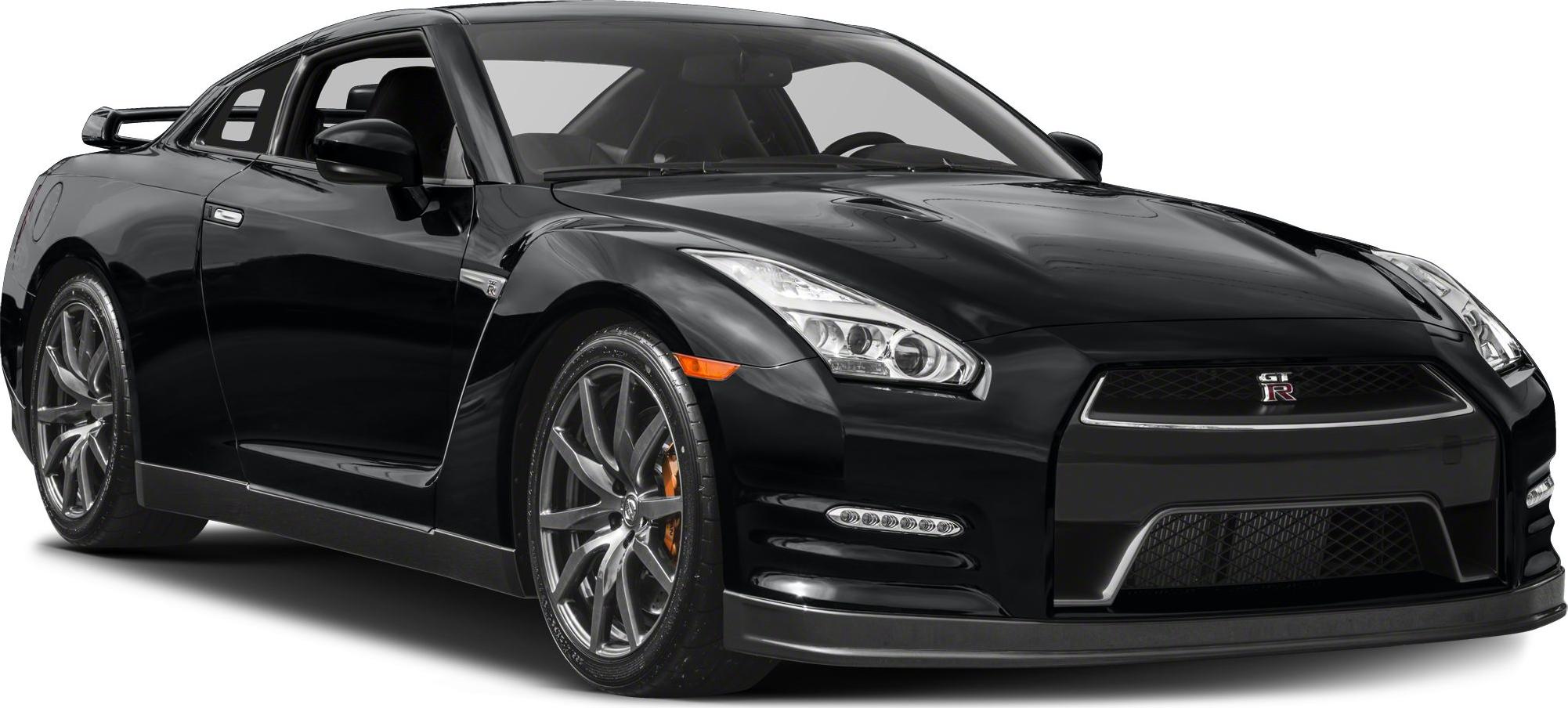 Sleek black sports coupe with aggressive front design and aerodynamic alloy wheels