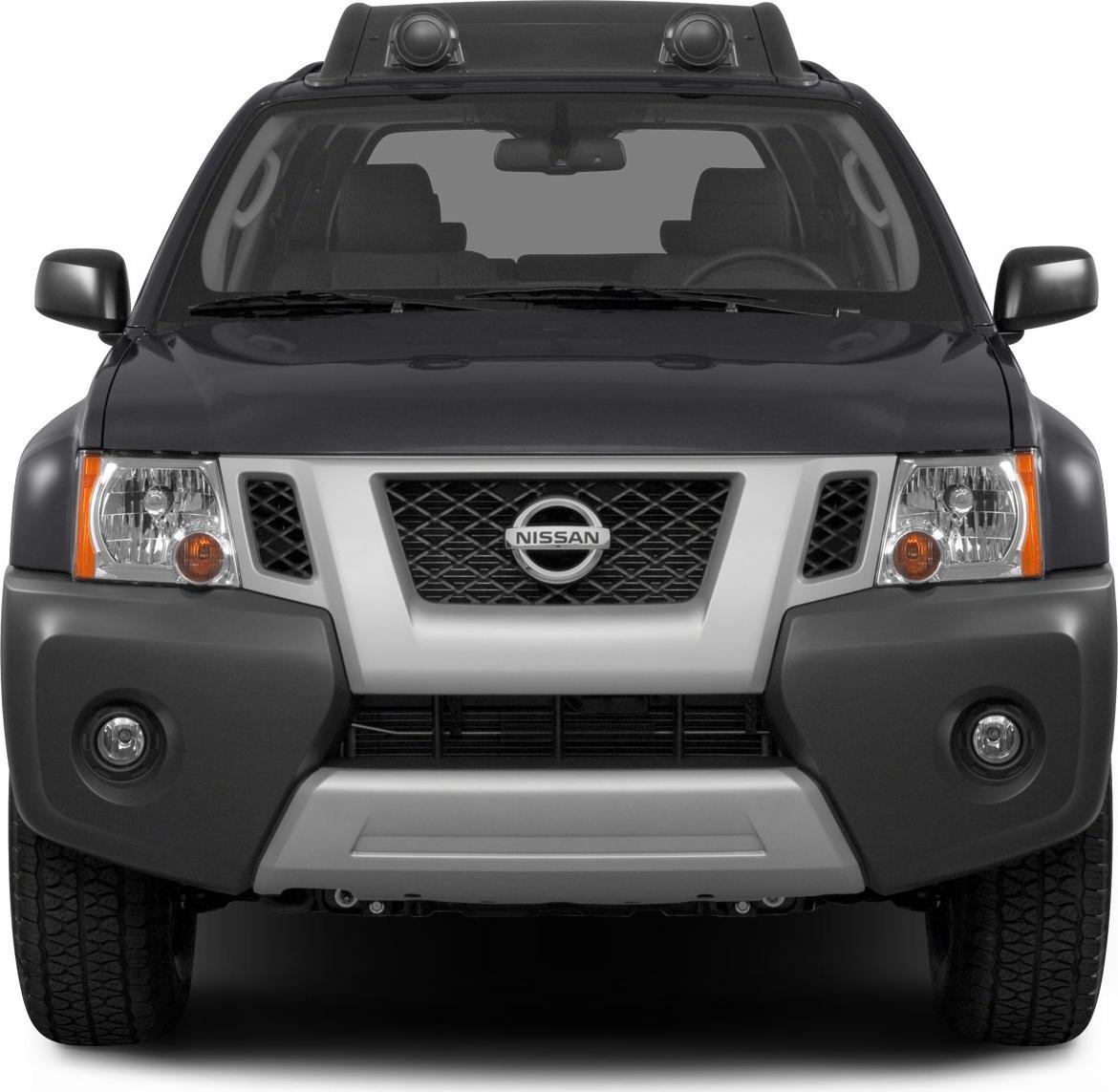 SUV front view with rugged bumper and roof lights