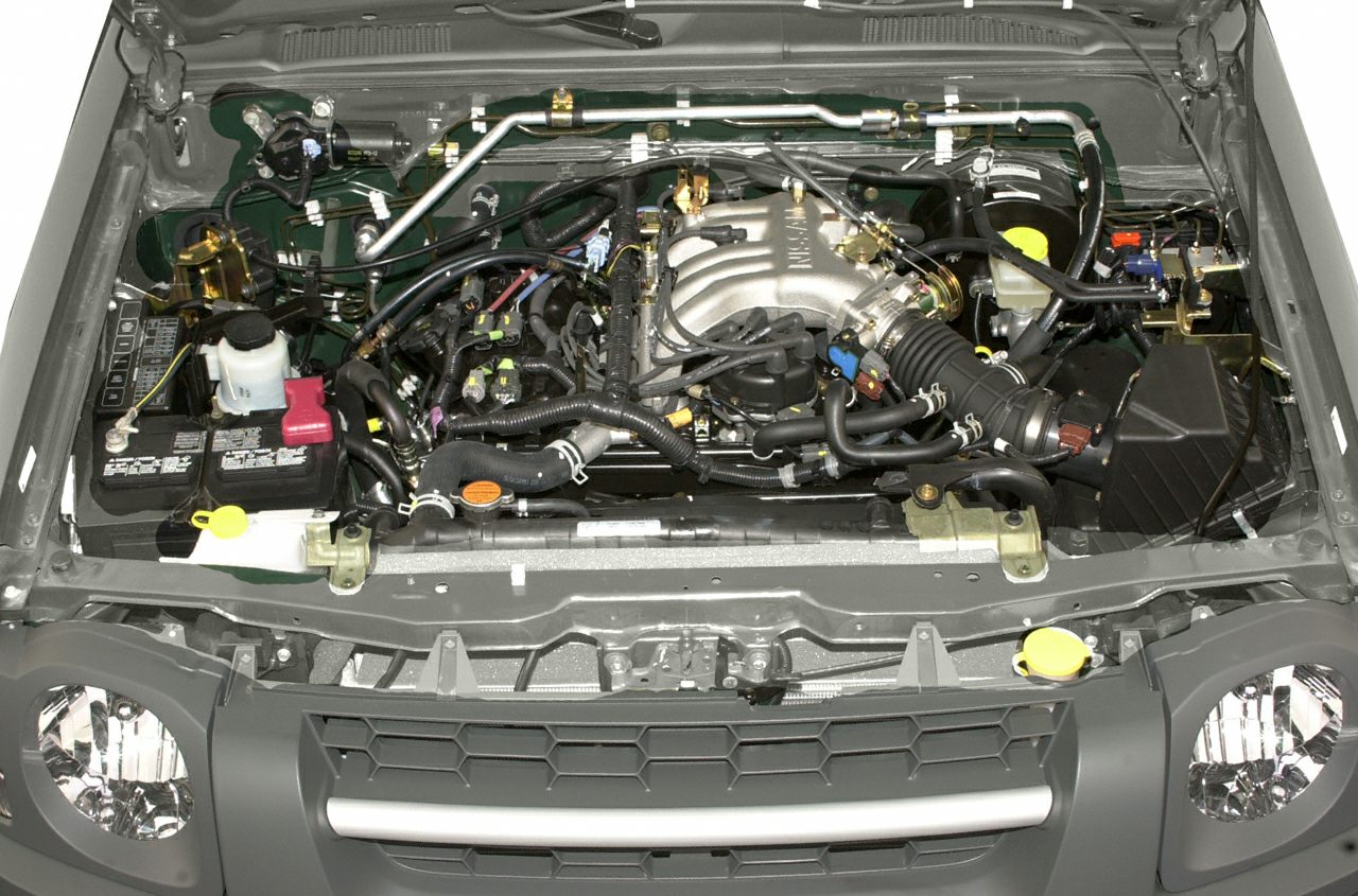 Open engine bay with visible mechanical components and front grill assembly