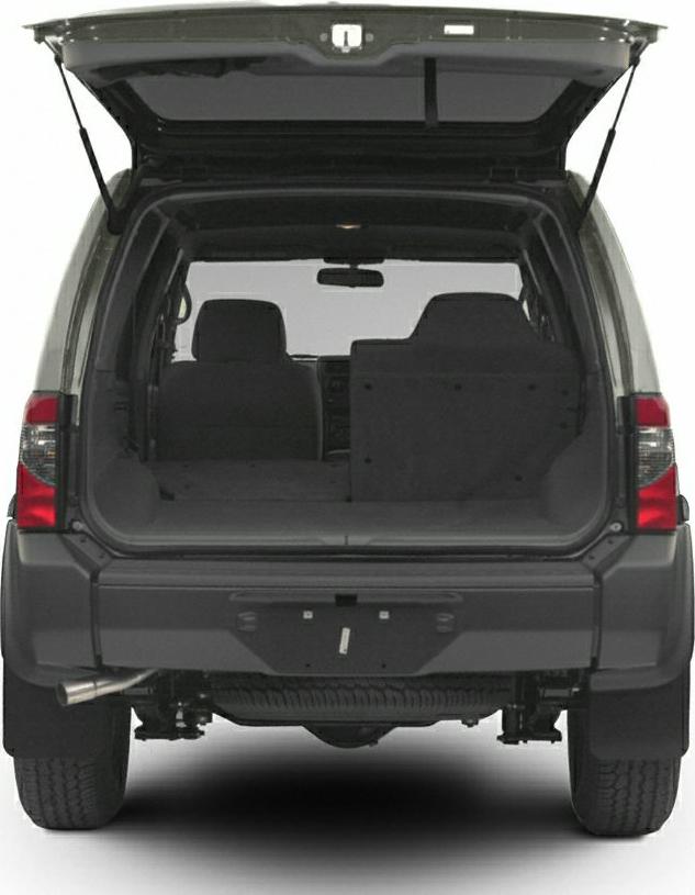 Open SUV cargo area with split-folding rear seats.