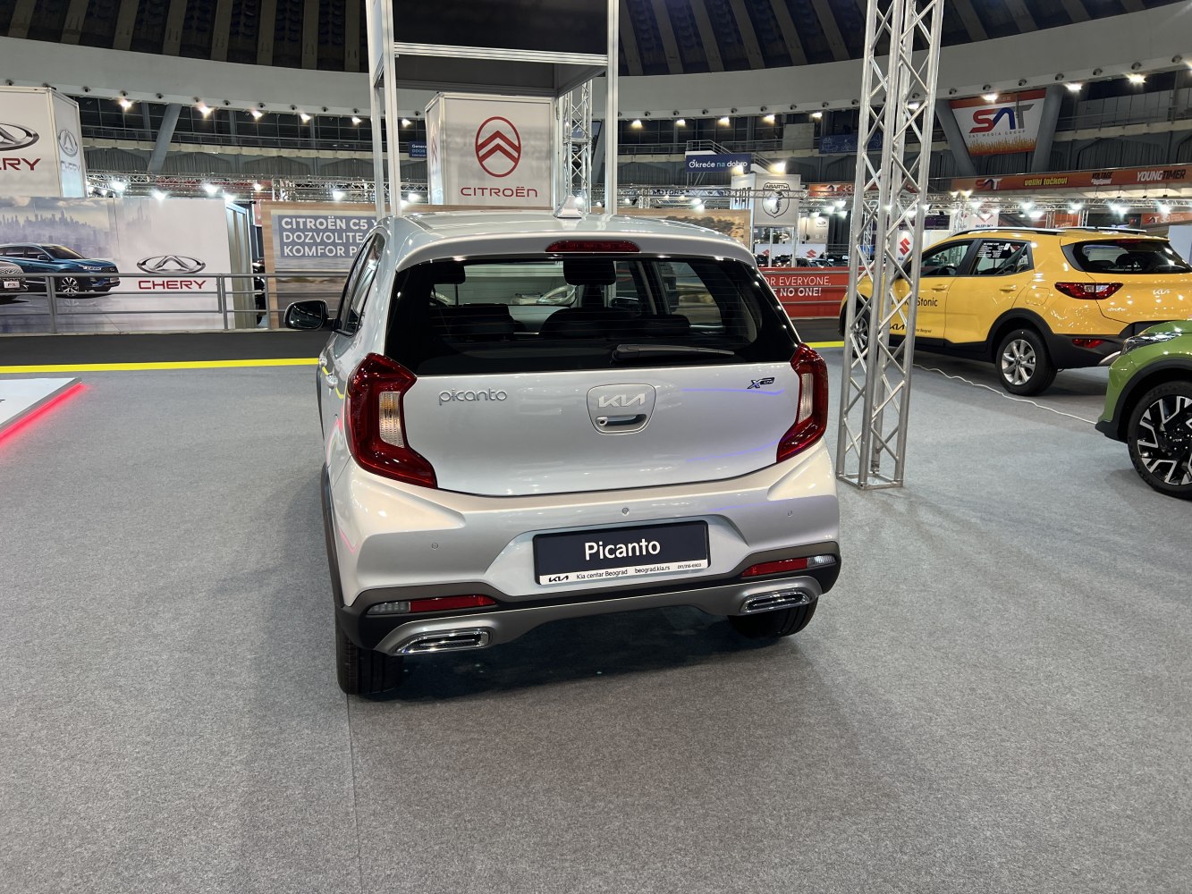 Rear view with distinctive taillights and updated bumper design