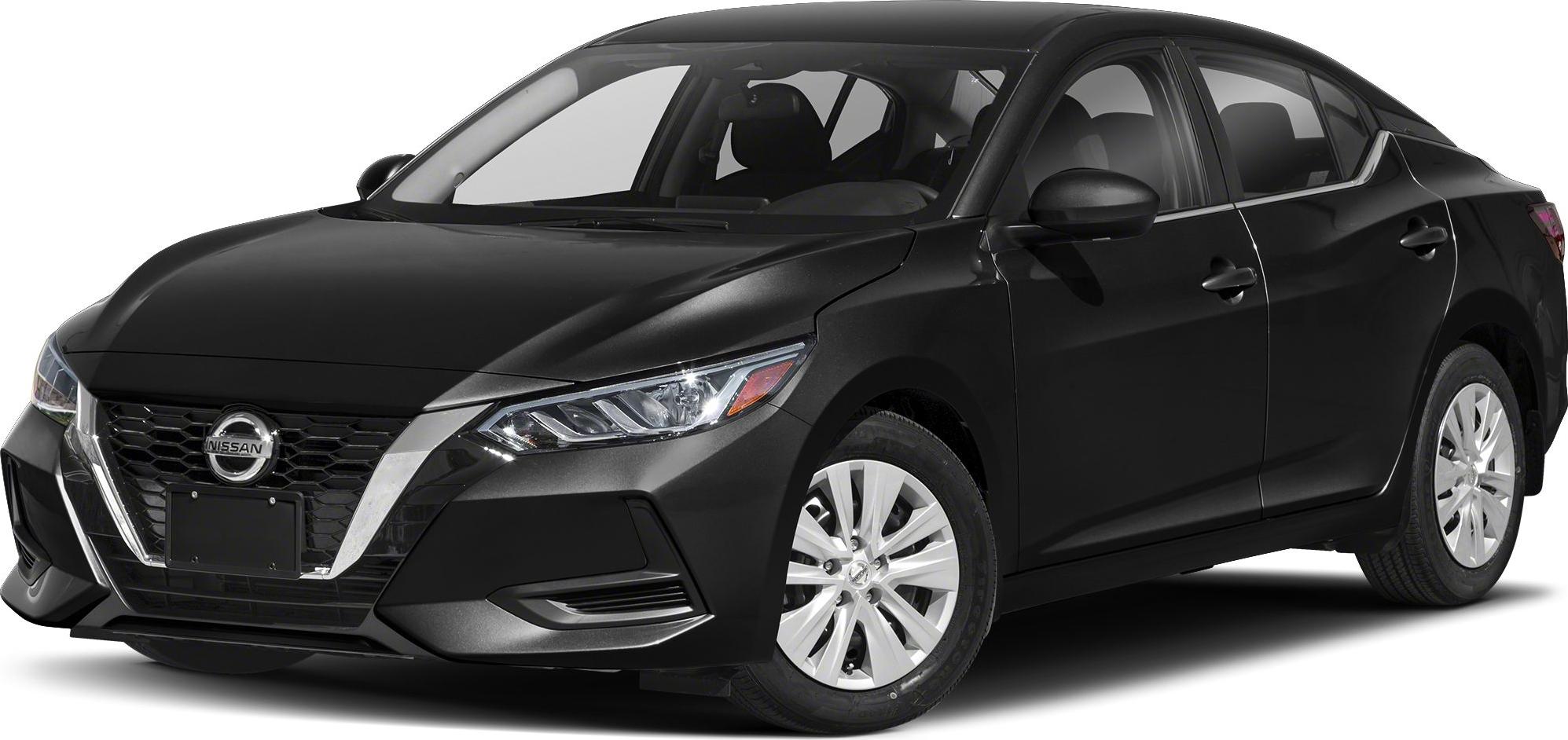 Front-side view of black sedan with LED headlights and alloy wheels
