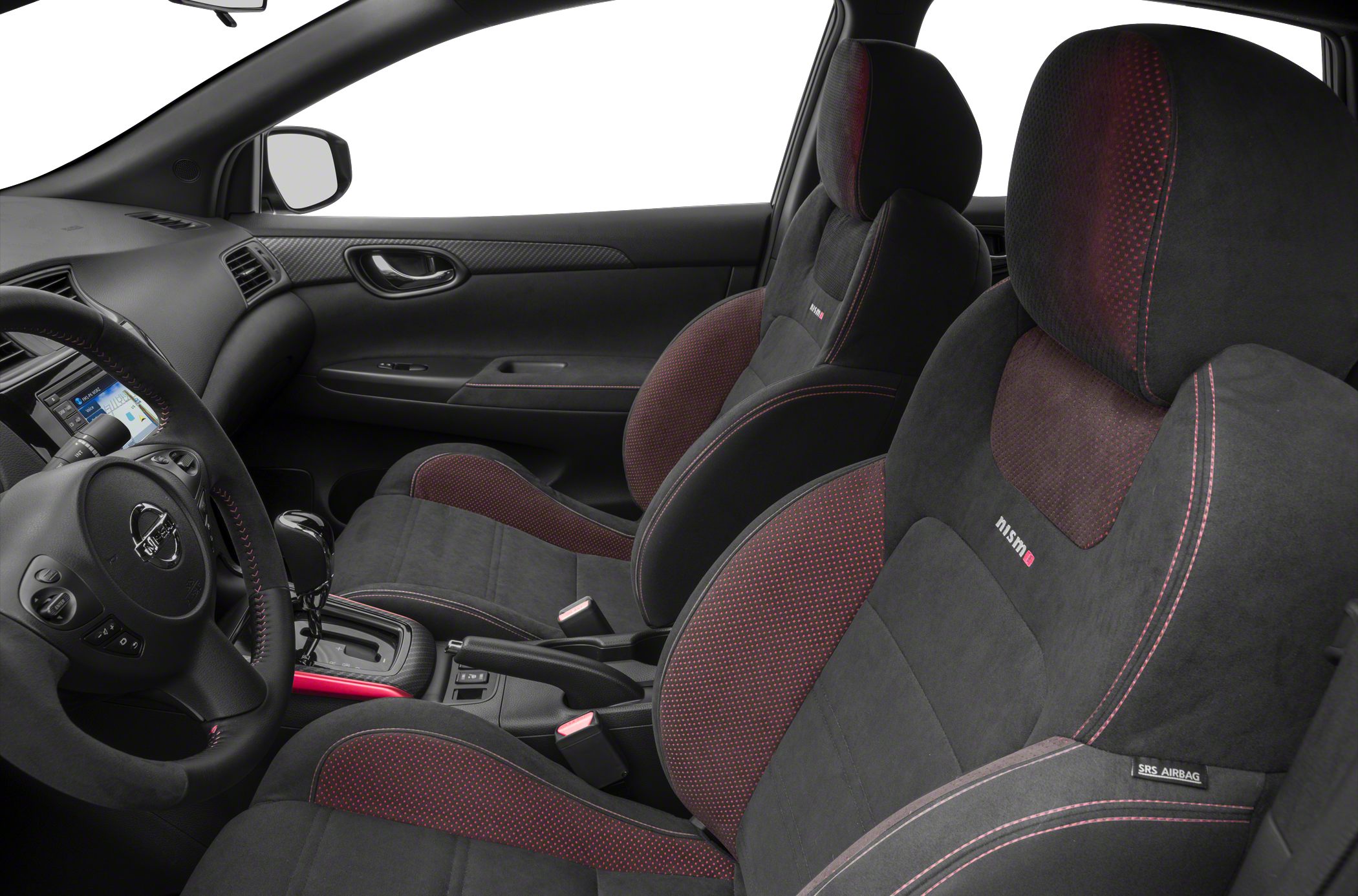 Sporty NISMO seats and modern dashboard interior with navigation