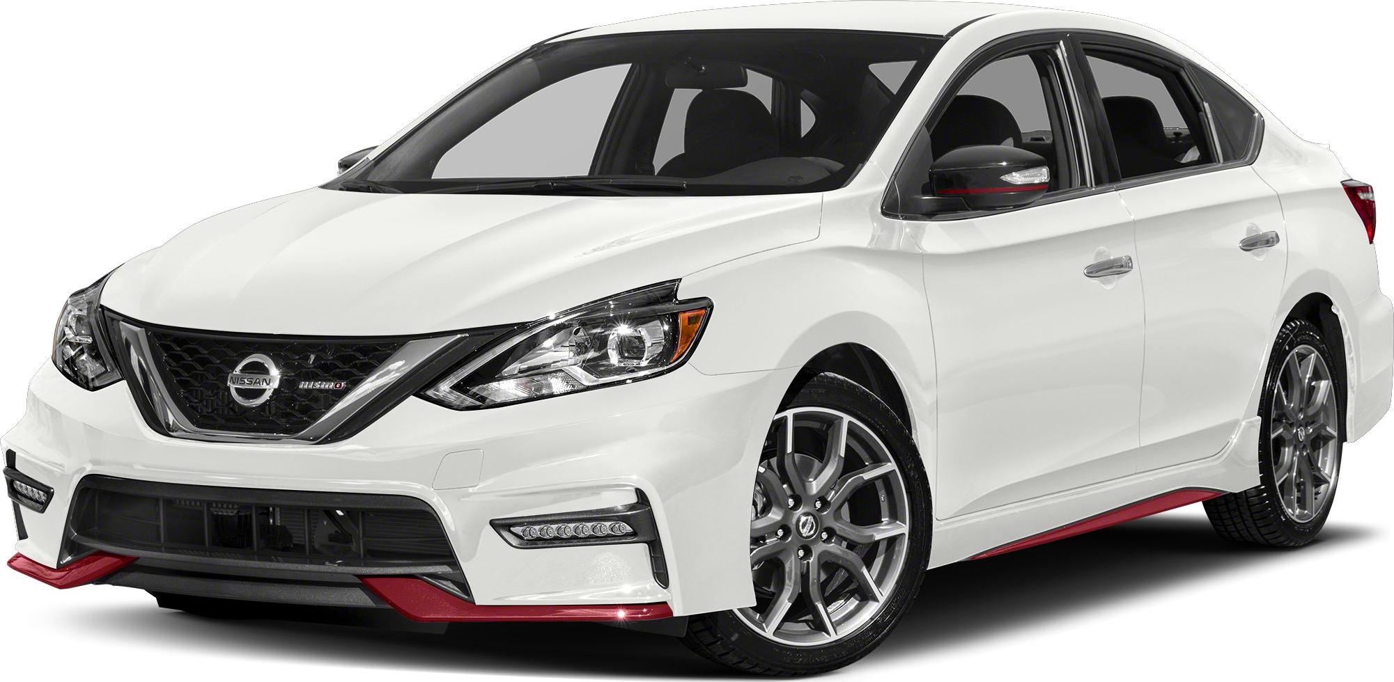 Sporty sedan front-side with aggressive headlights and alloy wheels