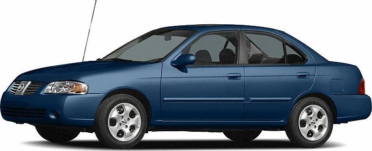 Side profile of a blue four-door sedan with alloy wheels
