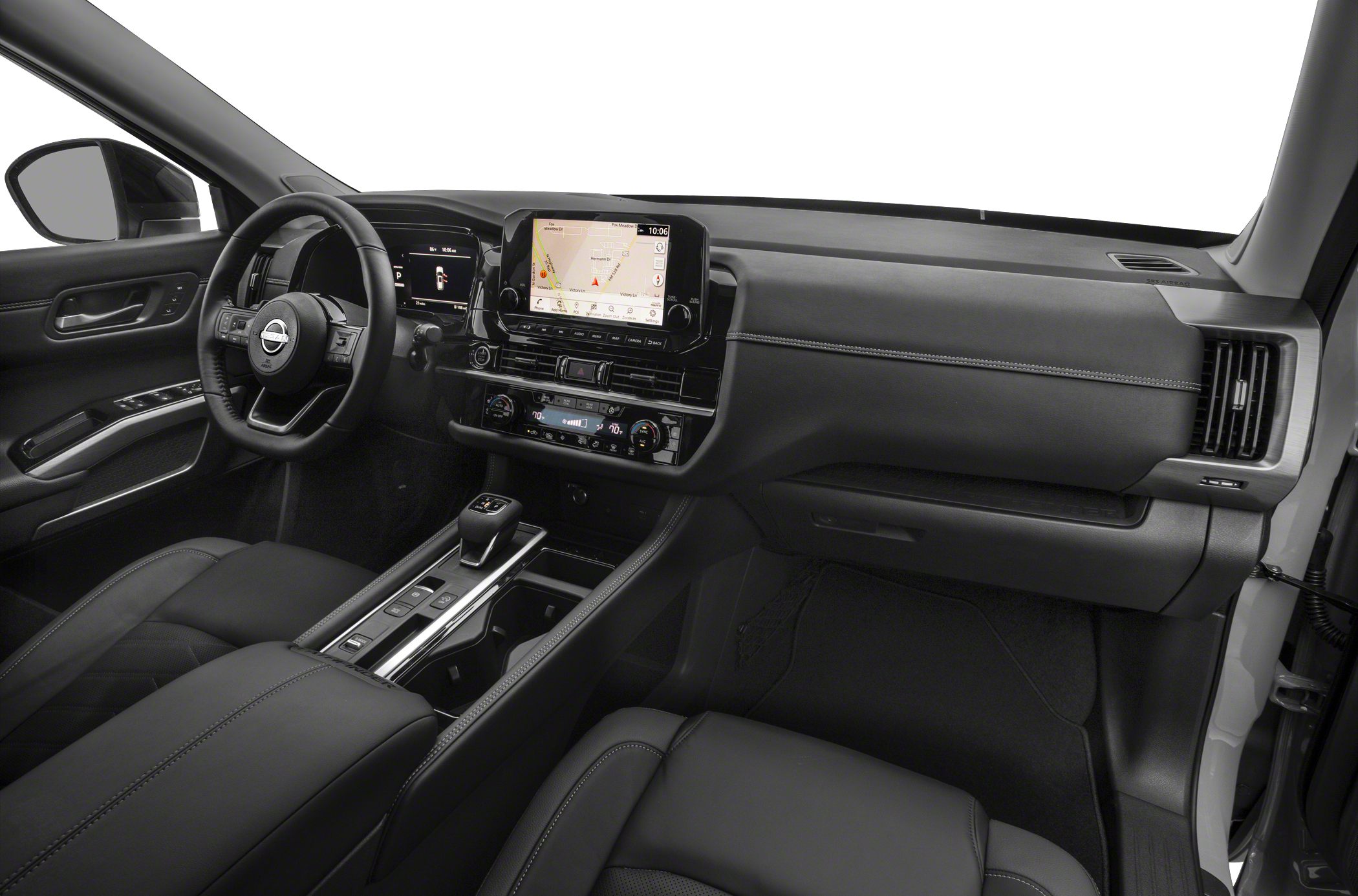 Modern dashboard with digital display and advanced infotainment system