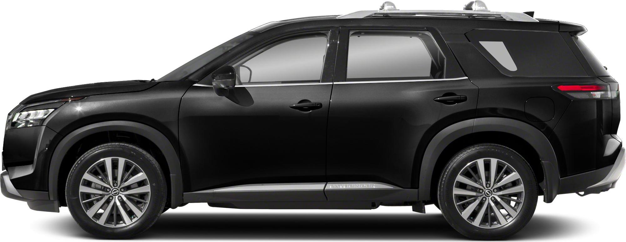 Side profile of sleek modern SUV with alloy wheels and roof rails