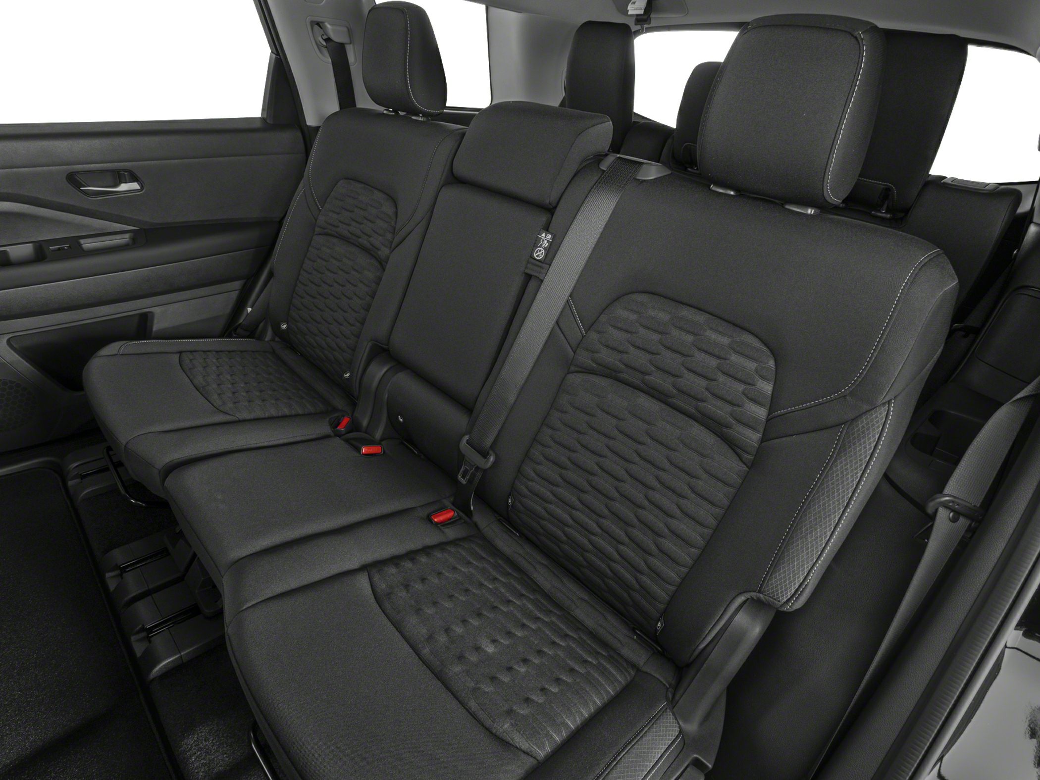 Rear seating with three headrests and premium fabric upholstery