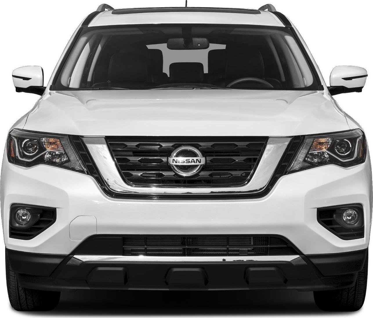 Front view with LED headlights and chrome grille