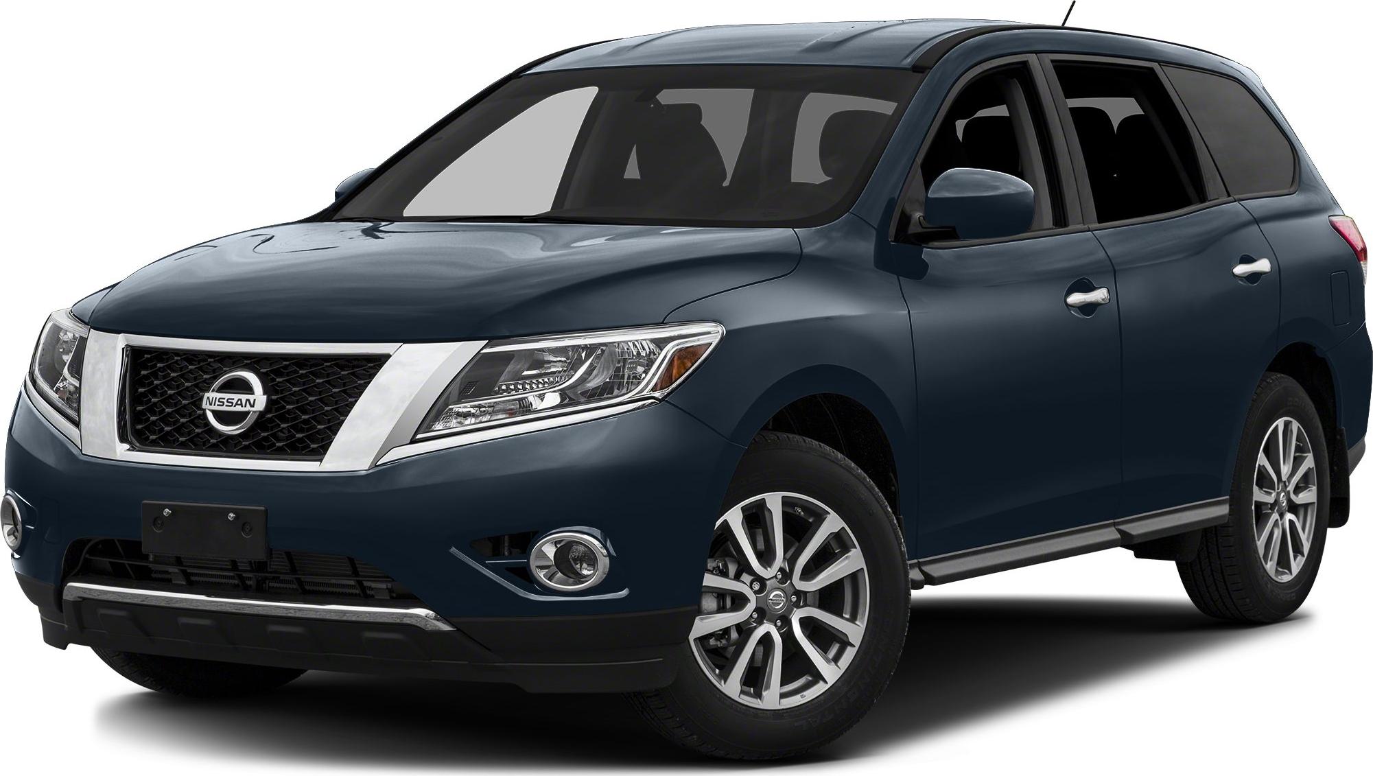Front-side view of dark blue SUV with alloy wheels and chrome grille
