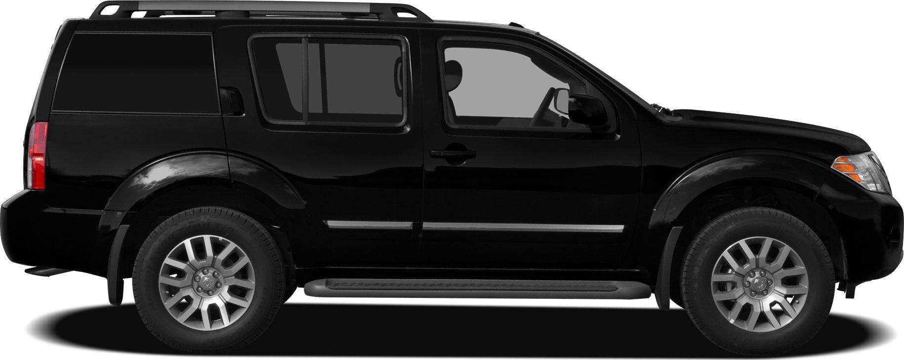 Side profile of SUV with alloy wheels, roof rails, and running boards